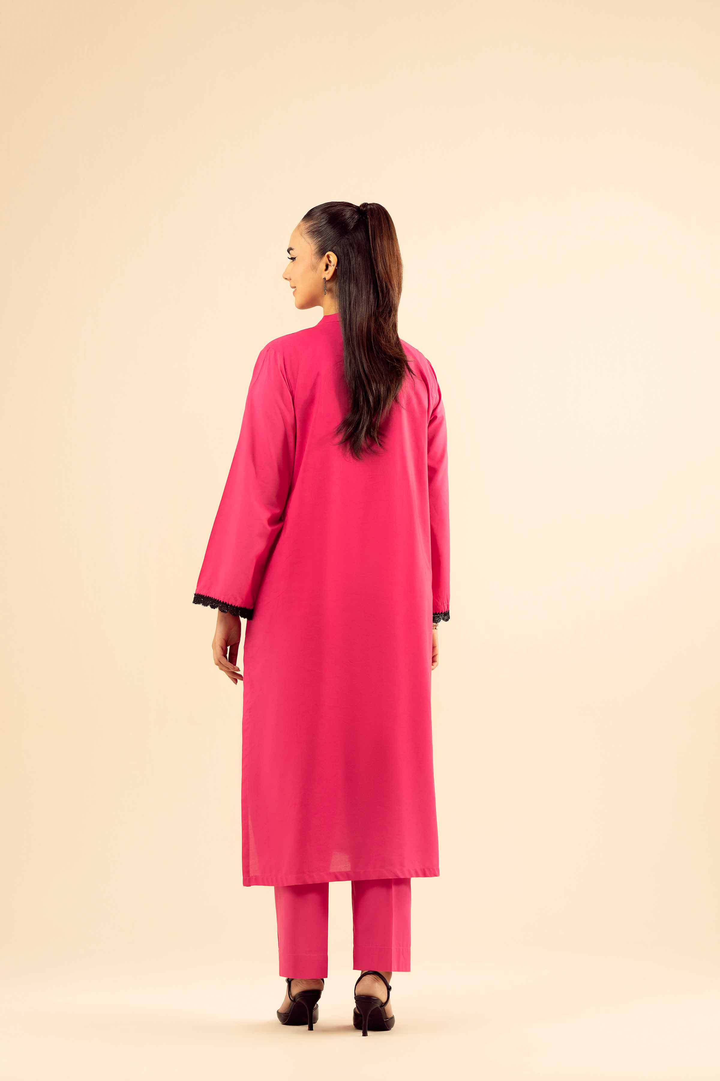 NishatUK - Shocking Pink Embroidered Tropical 2-piece ready to wear Dress