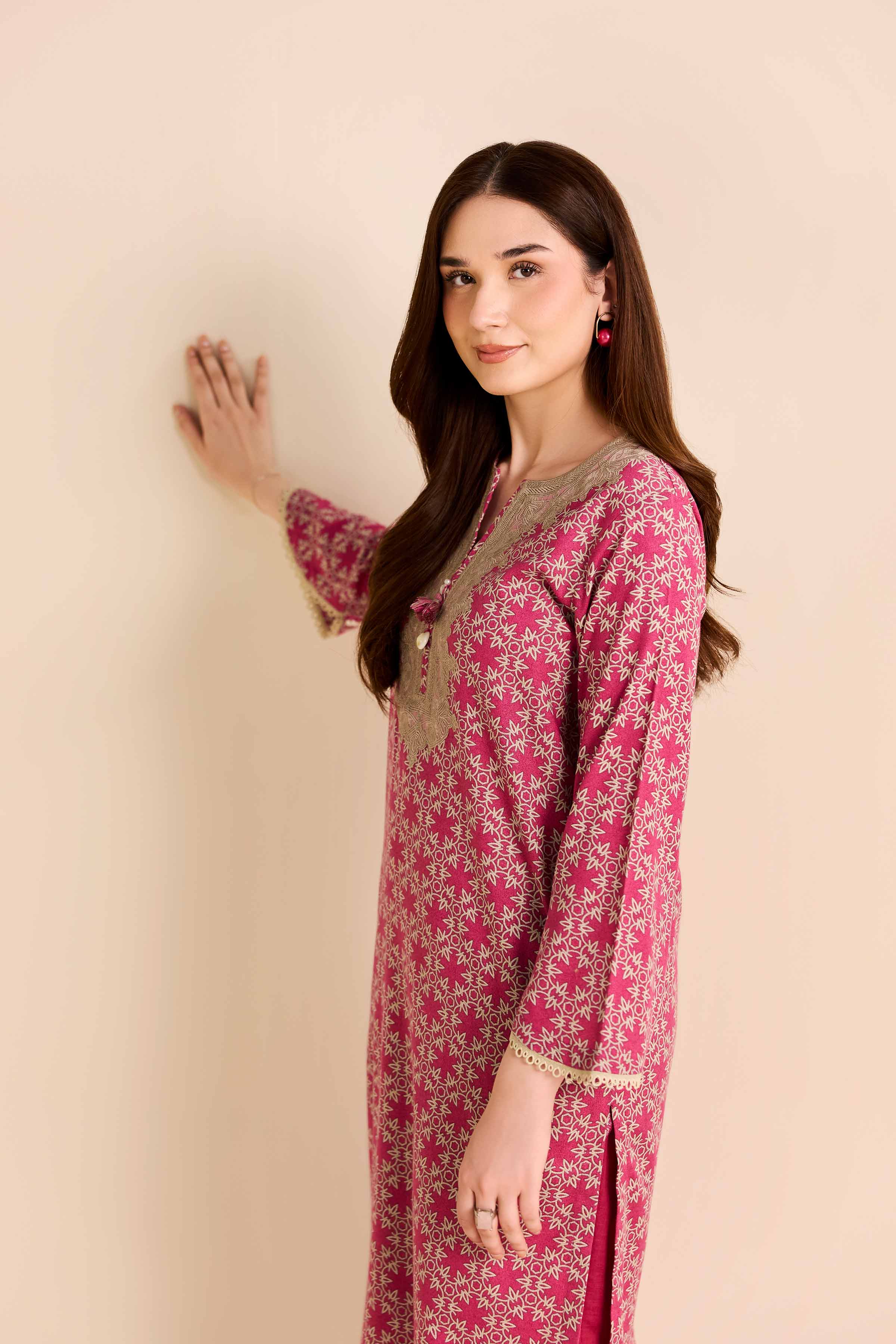 NishatUK - Pink Embroidered Karandi 2-piece ready to wear Dress