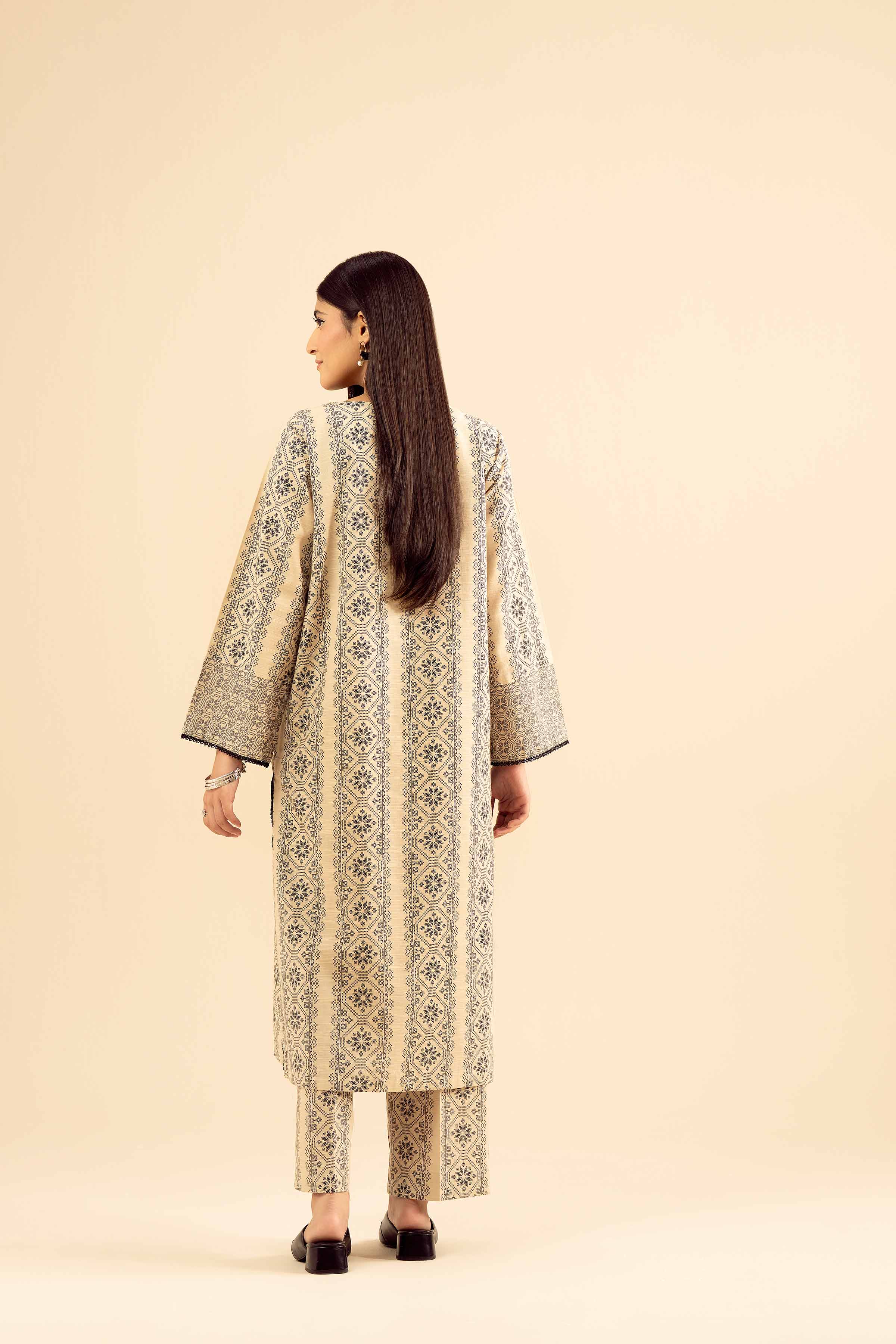 NishatUK - Beige Embroidered Khaddar 2-piece ready to wear Dress