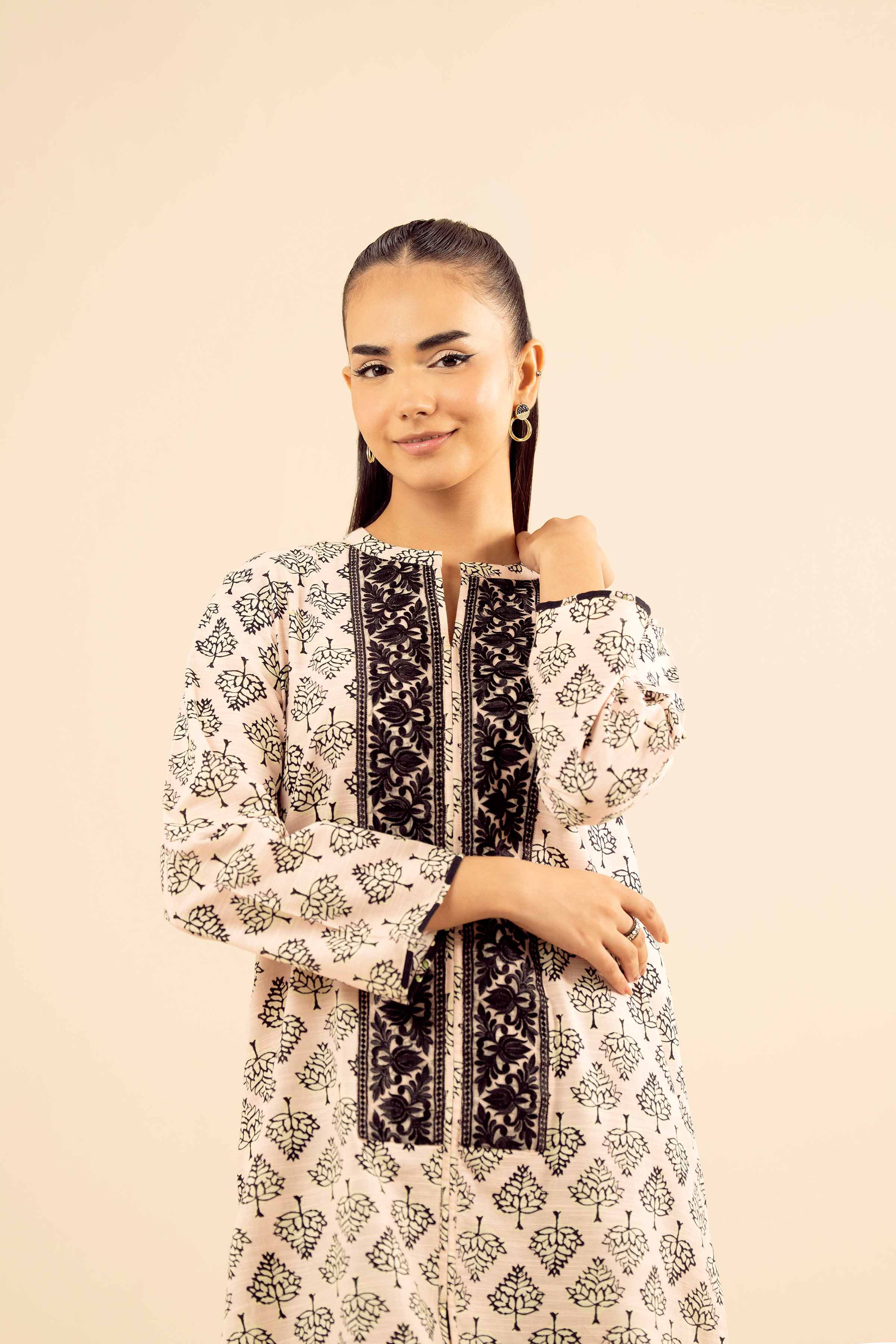 NishatUK - Pink Embroidered Khaddar 2-piece ready to wear Dress