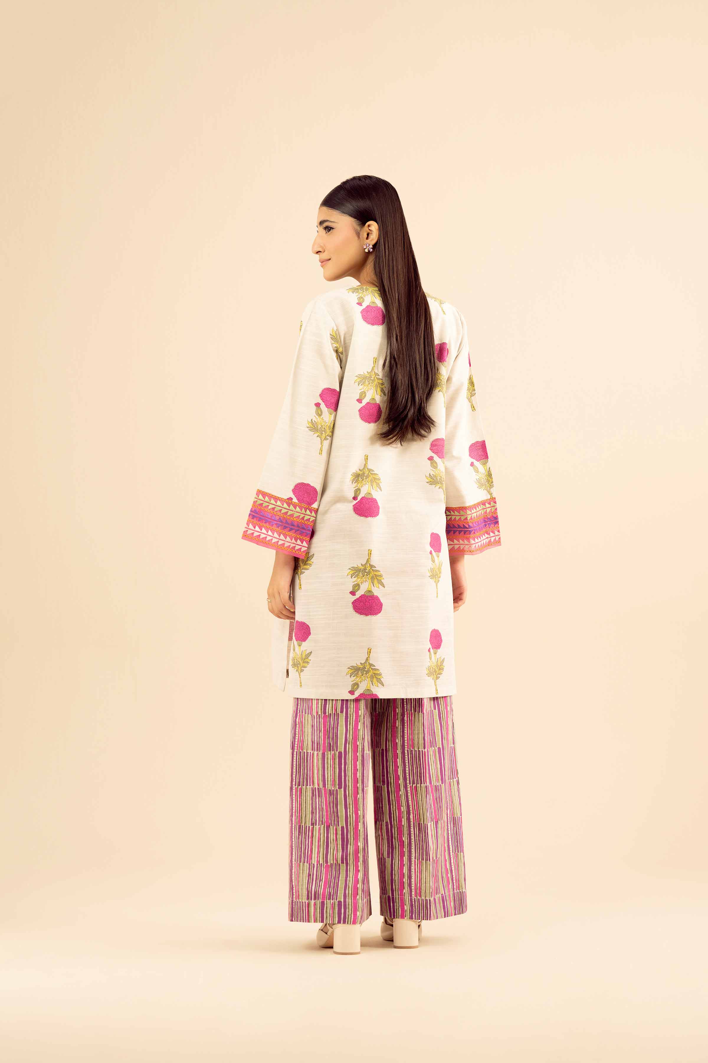 NishatUK - Off White Embroidered Khaddar 2-piece ready to wear Dress