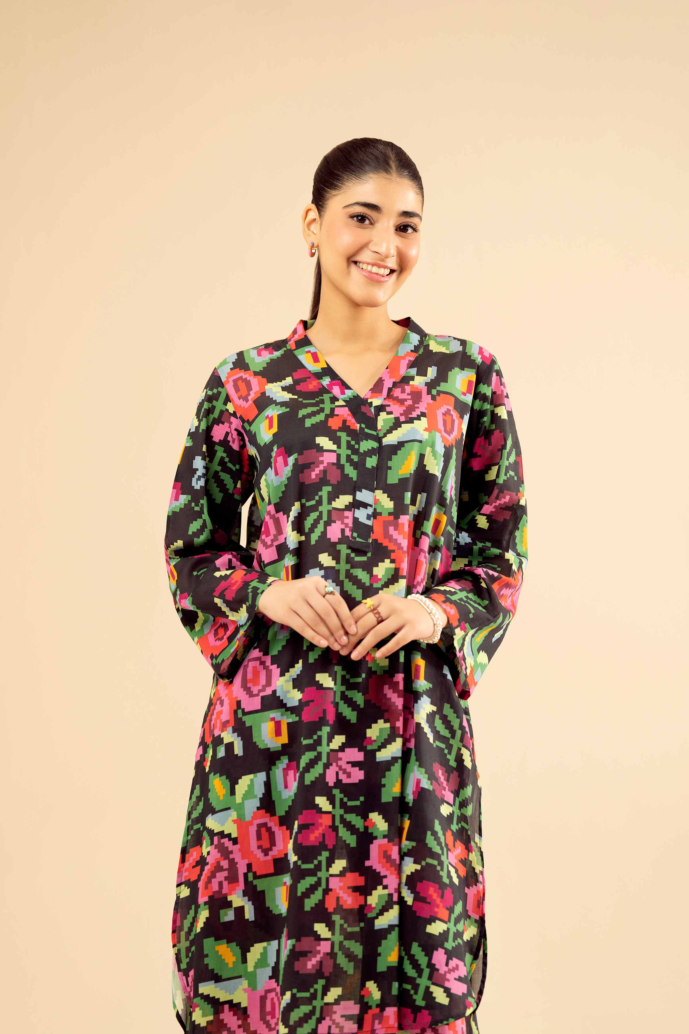 NishatUK - Multi Printed Cambric 2-piece ready to wear Dress