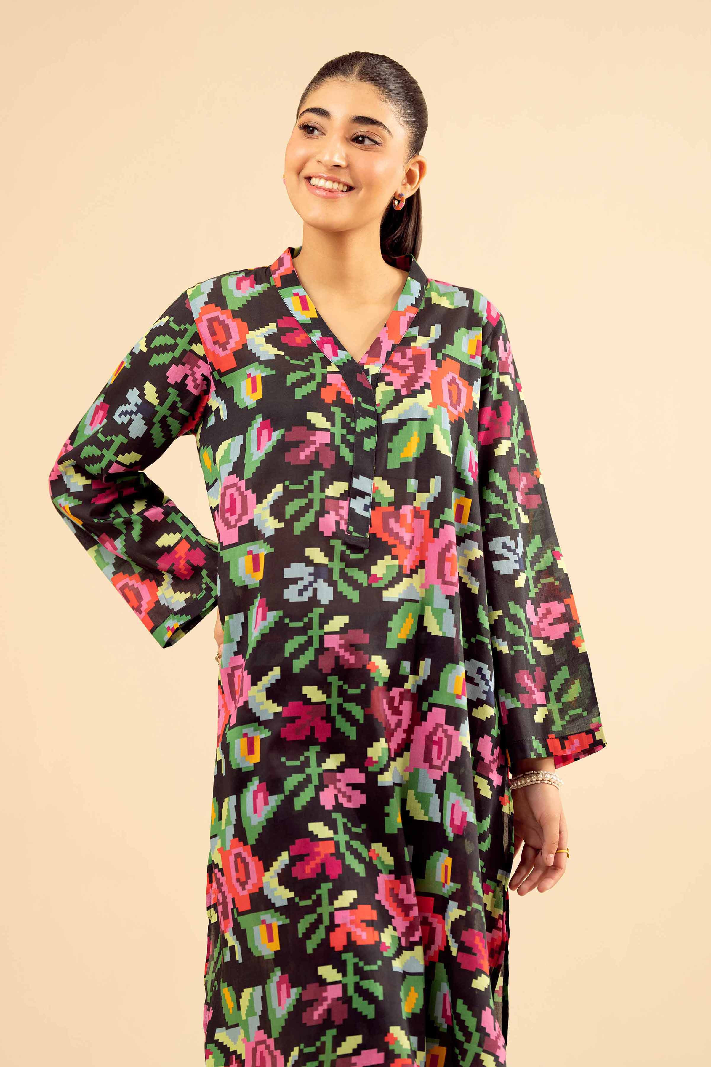 NishatUK - Multi Printed Cambric 2-piece ready to wear Dress