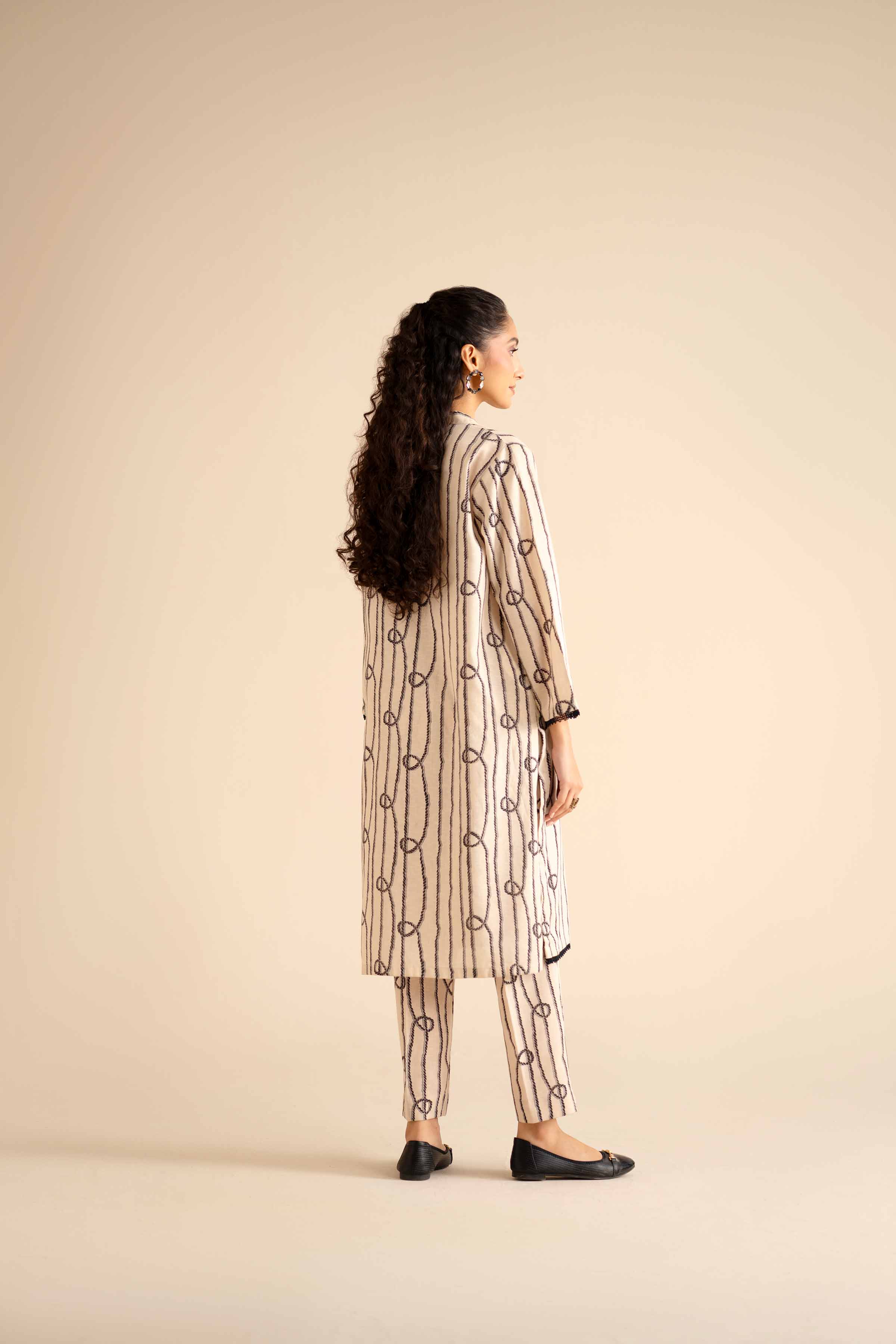 NishatUK - Off White Printed Karandi 2-piece ready to wear Dress