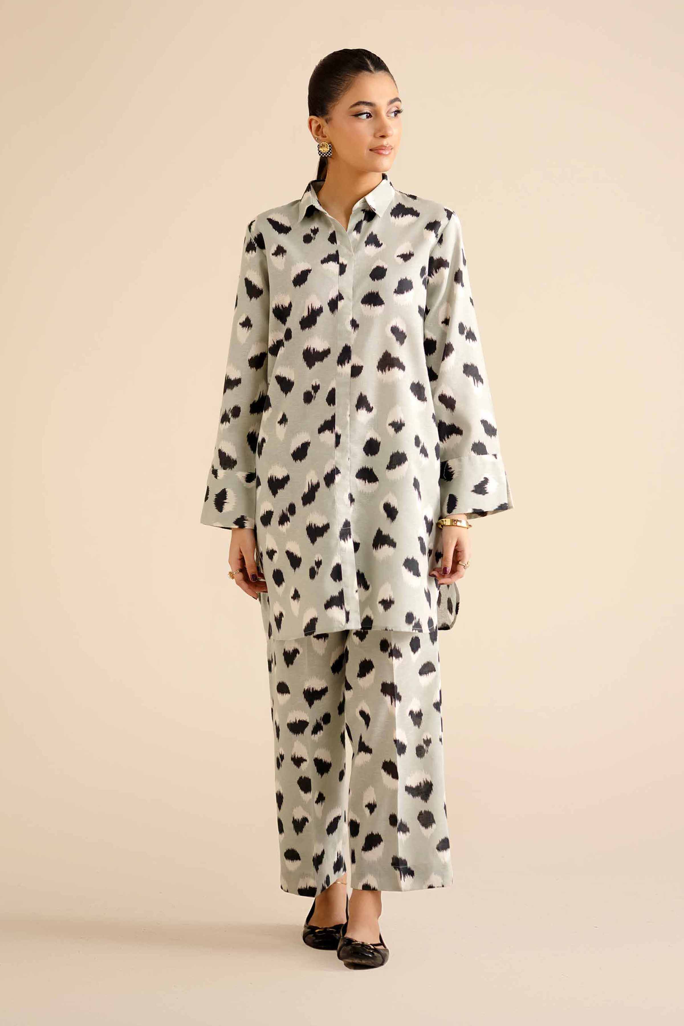 NishatUK - Green Printed Karandi 2-piece ready to wear Dress