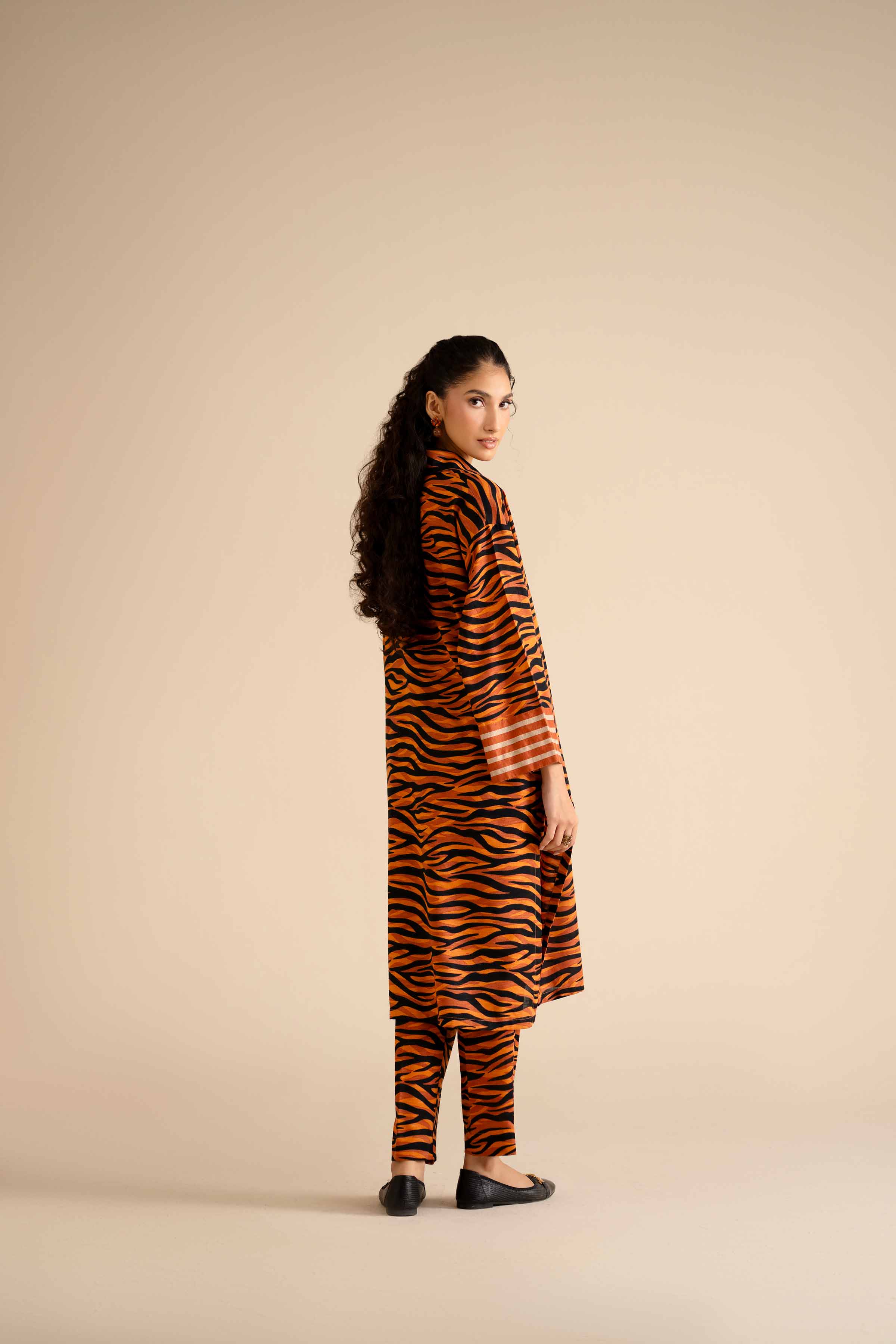 NishatUK - Brown Printed Cambric 2-piece ready to wear Dress