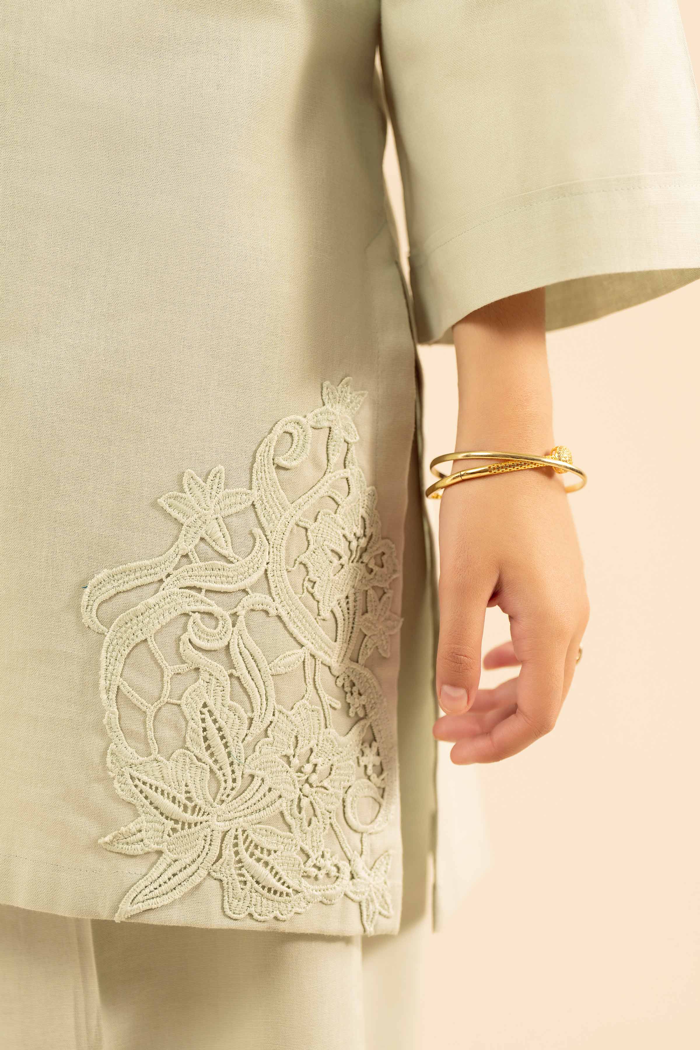 NishatUK - Sage Solids Cotton 2-piece ready to wear Dress