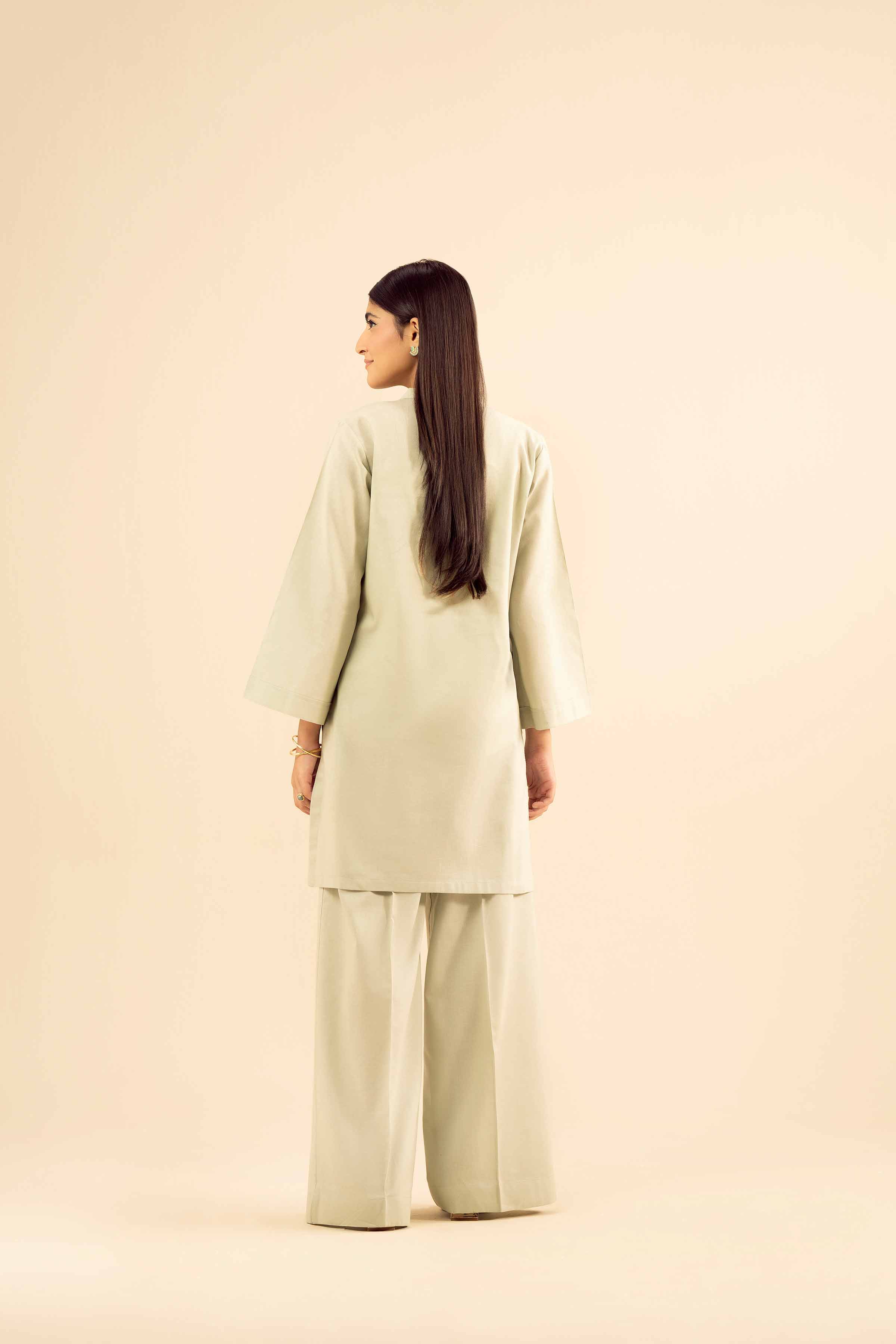 NishatUK - Sage Solids Cotton 2-piece ready to wear Dress