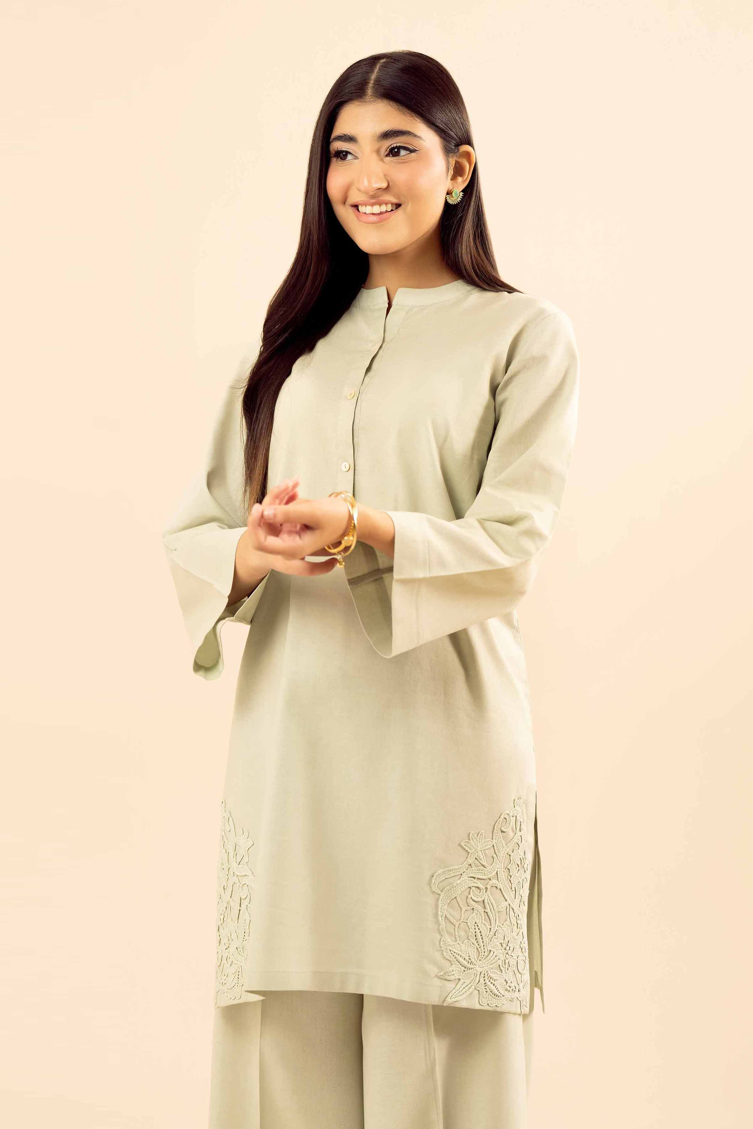 NishatUK - Sage Solids Cotton 2-piece ready to wear Dress