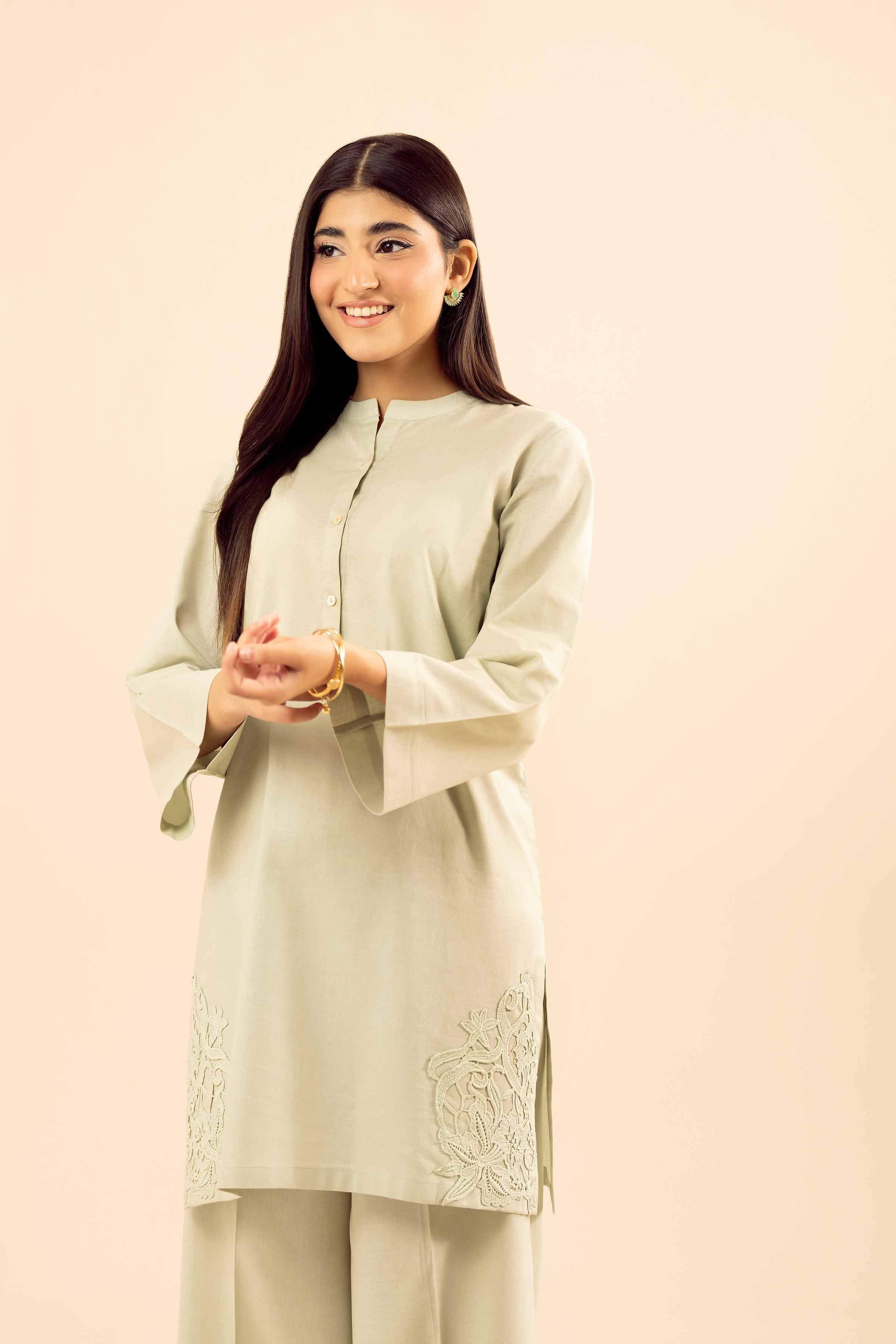 NishatUK - Sage Solids Cotton 2-piece ready to wear Dress