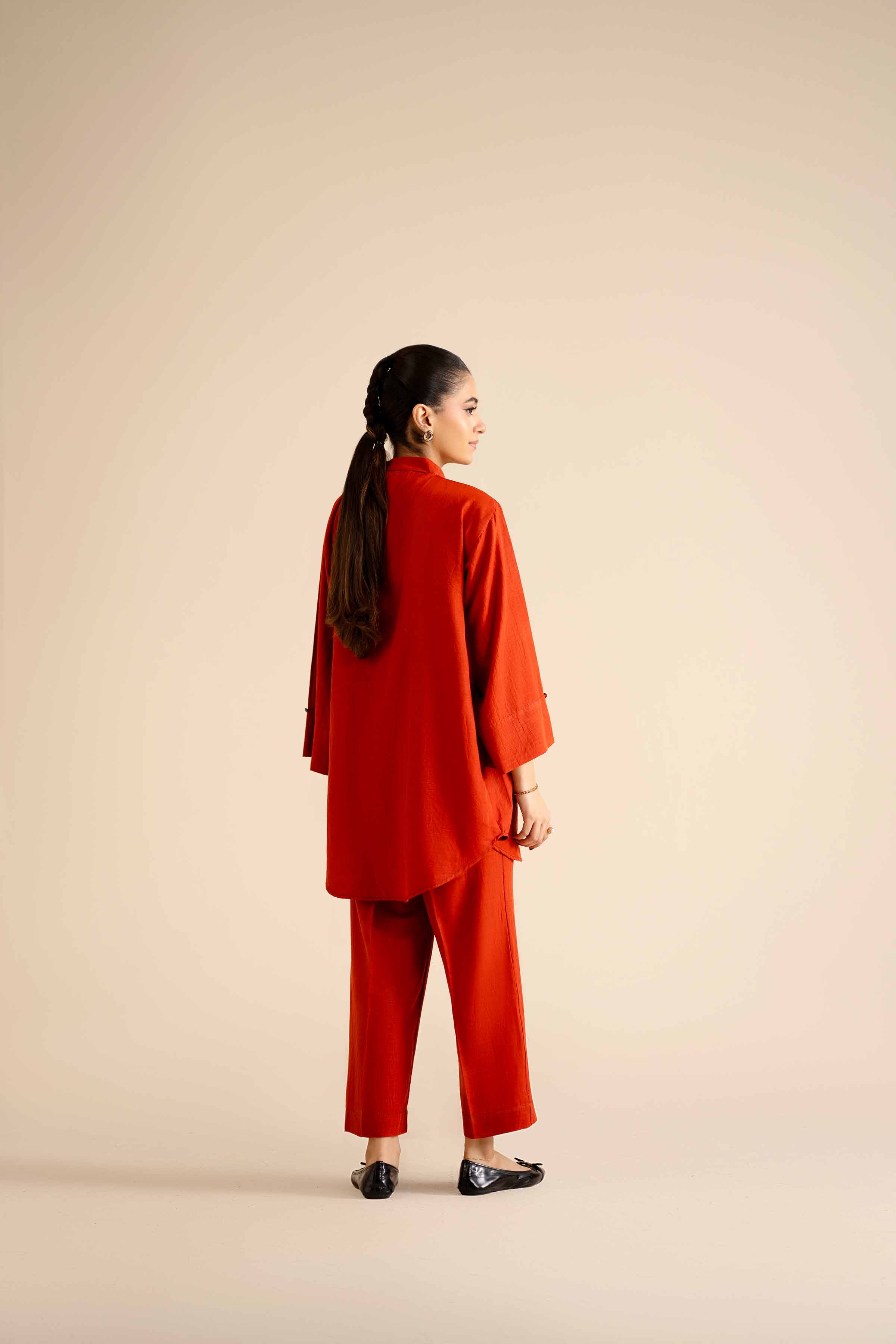 NishatUK - Rust Solids Silk 2-piece ready to wear Dress