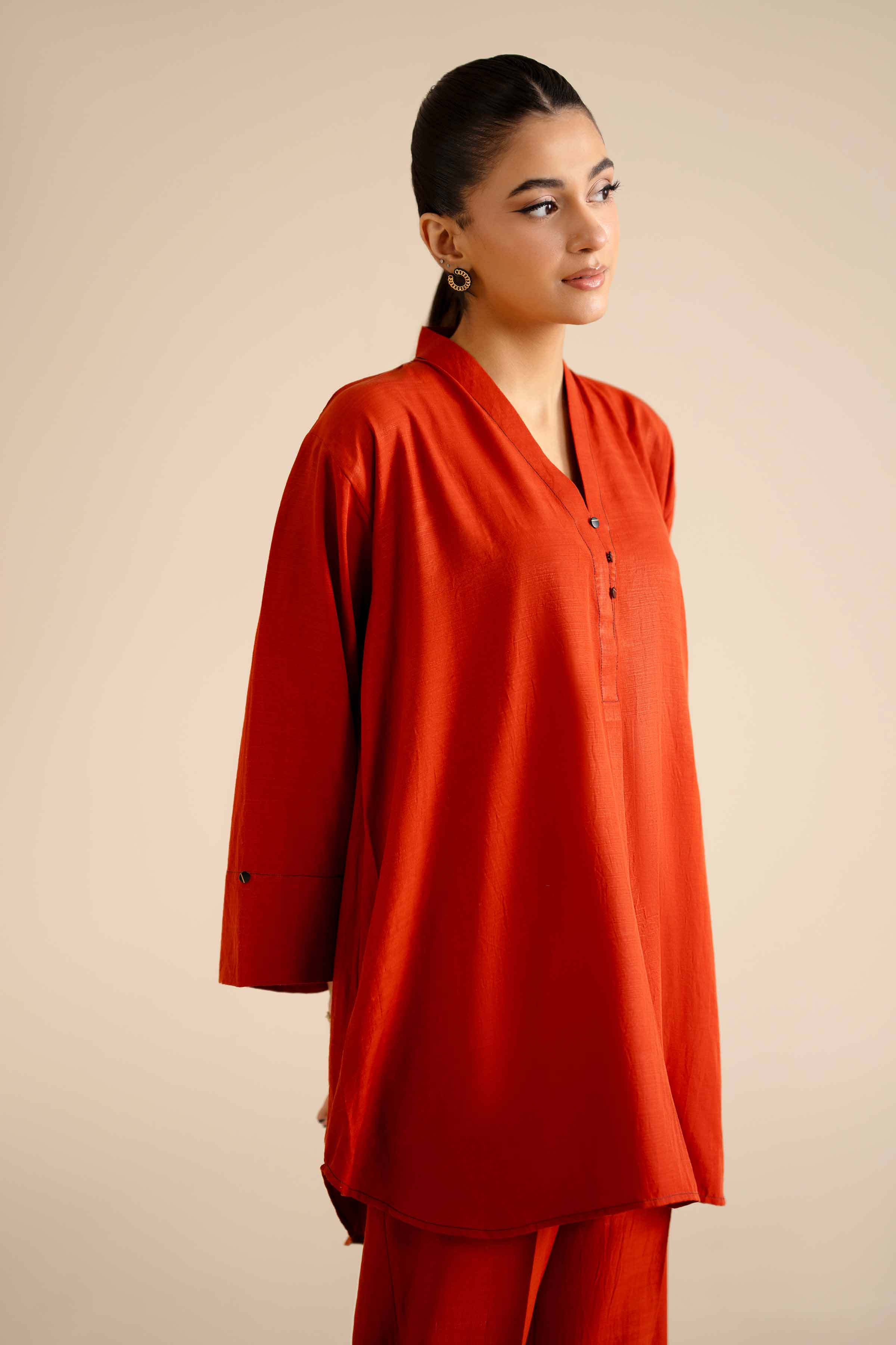 NishatUK - Rust Solids Silk 2-piece ready to wear Dress