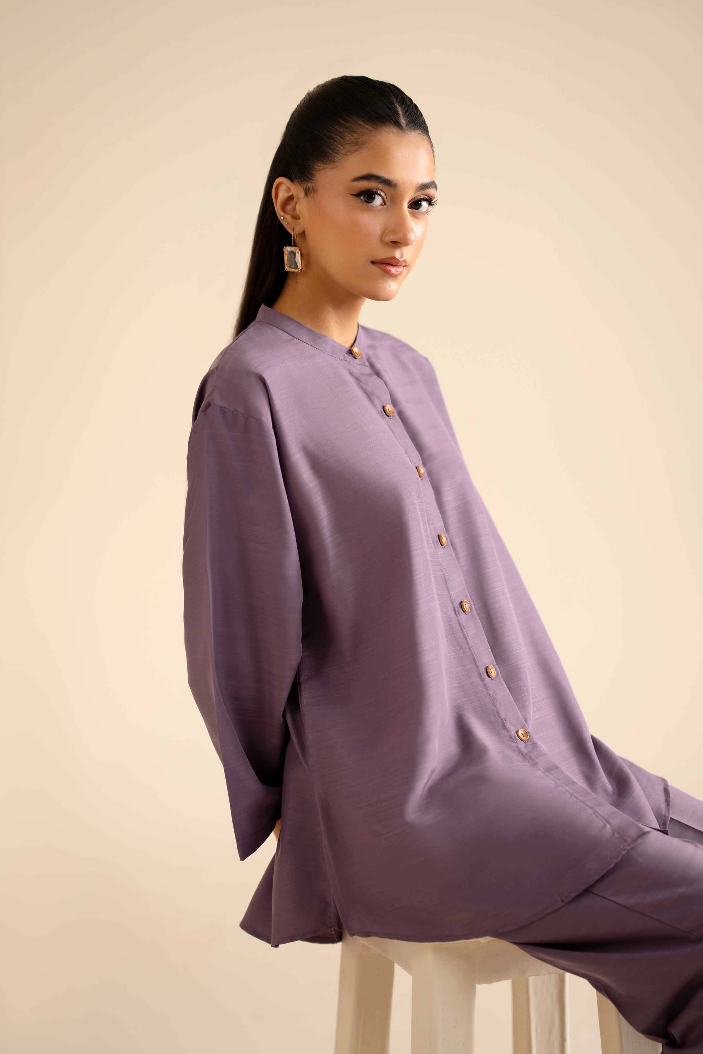 NishatUK - Purple Solids Silk 2-piece ready to wear Dress