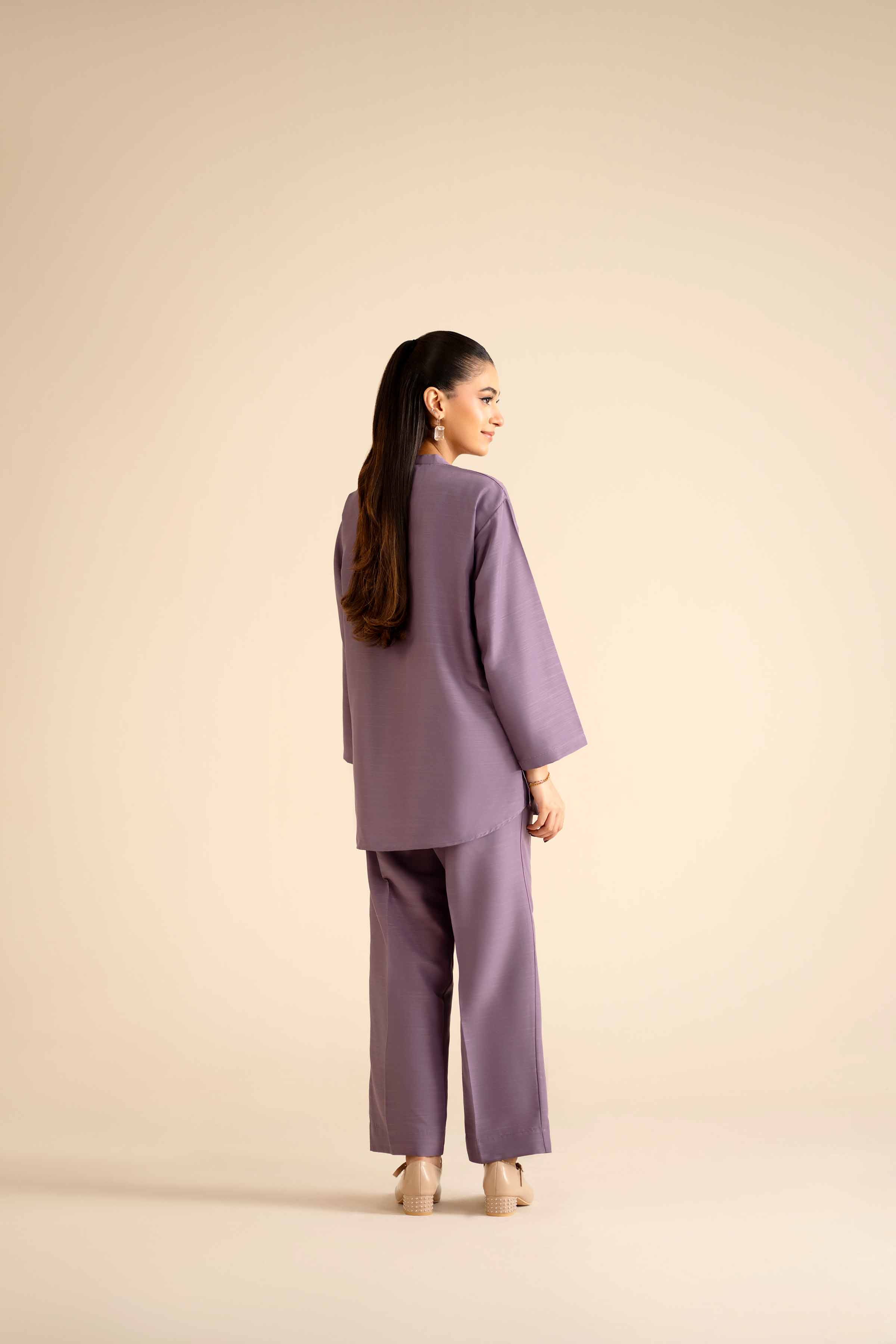 NishatUK - Purple Solids Silk 2-piece ready to wear Dress