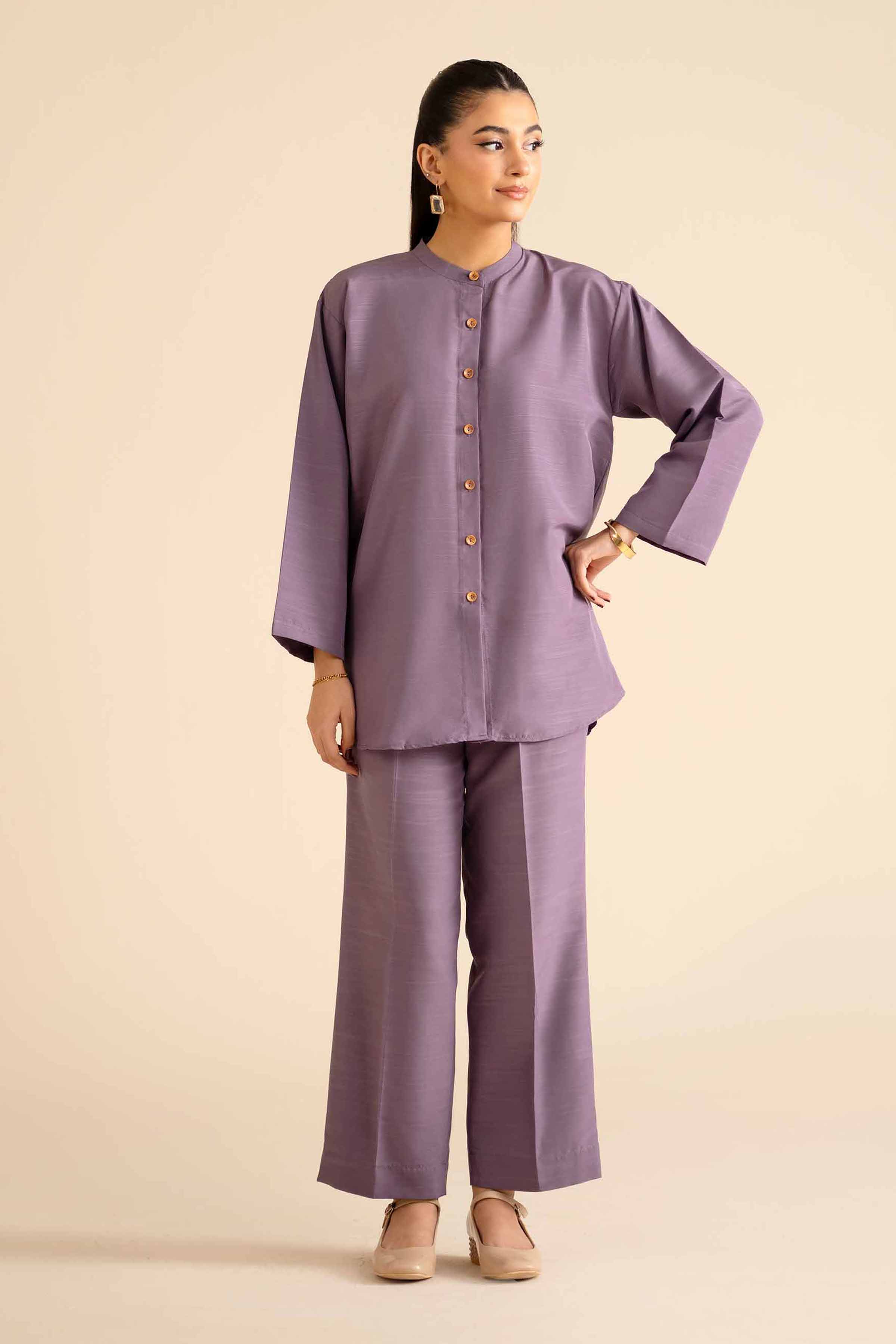 NishatUK - Purple Solids Silk 2-piece ready to wear Dress