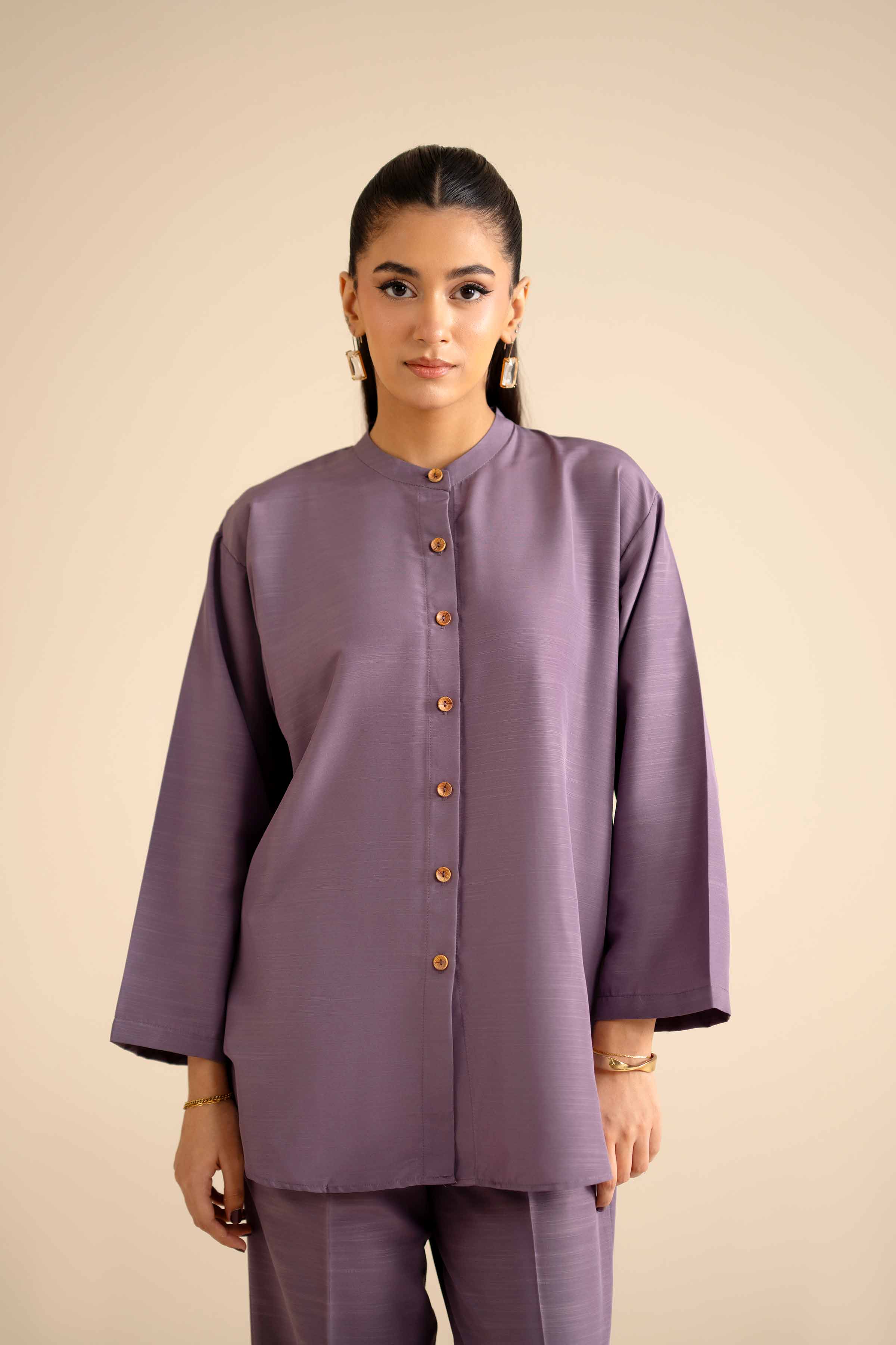 NishatUK - Purple Solids Silk 2-piece ready to wear Dress