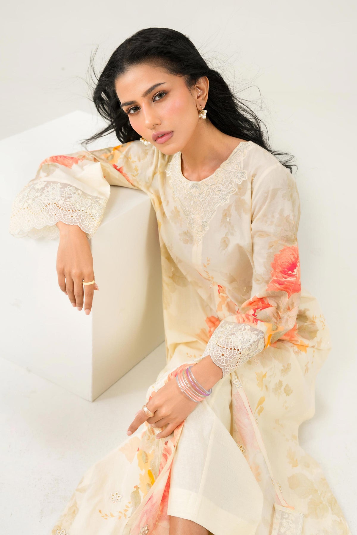 Nishat UK - Yellow Embroidered Gold Slub 2 Pieces ready to wear