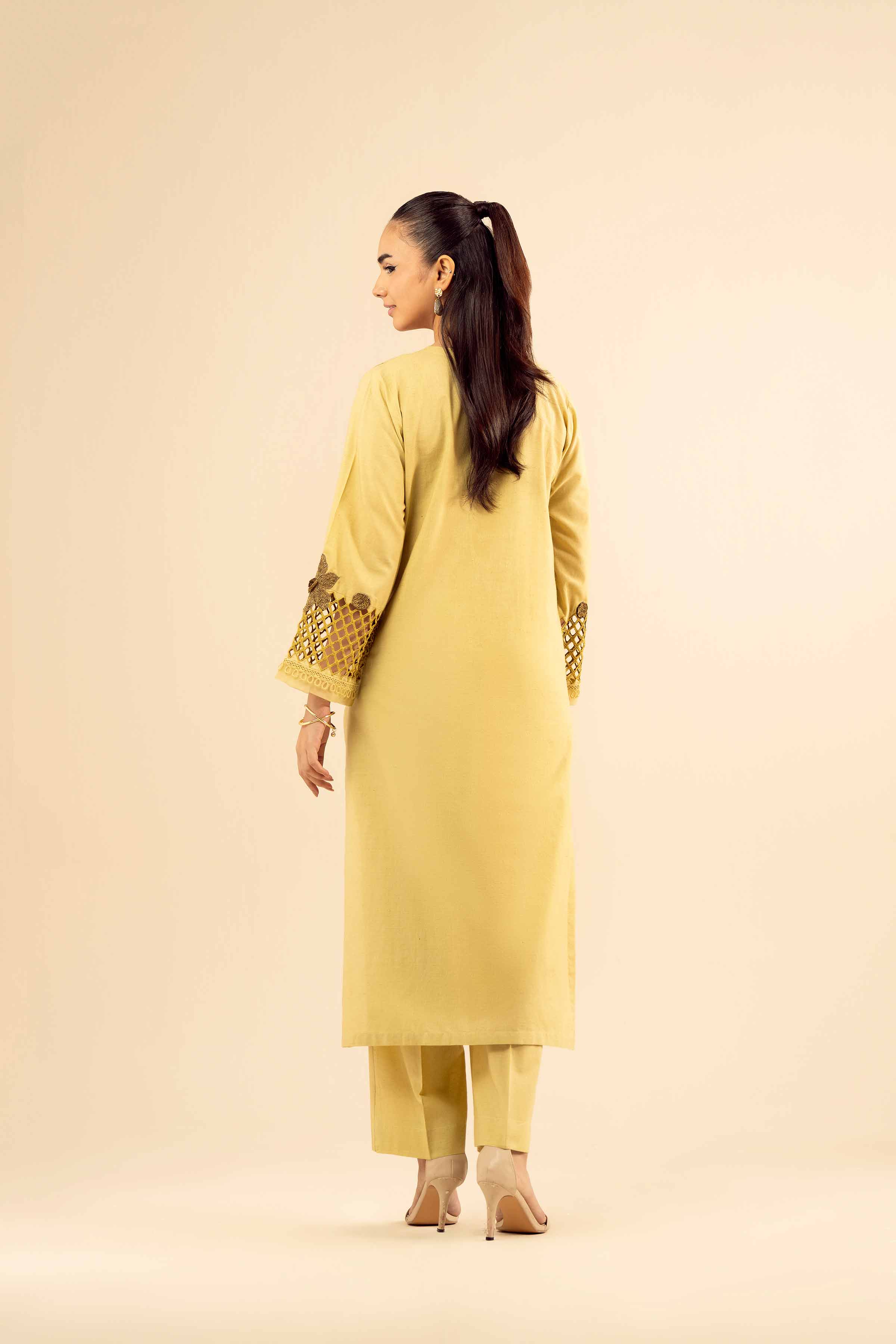 Nishat UK - Green Embroidered Slub 2 Pieces ready to wear Dress