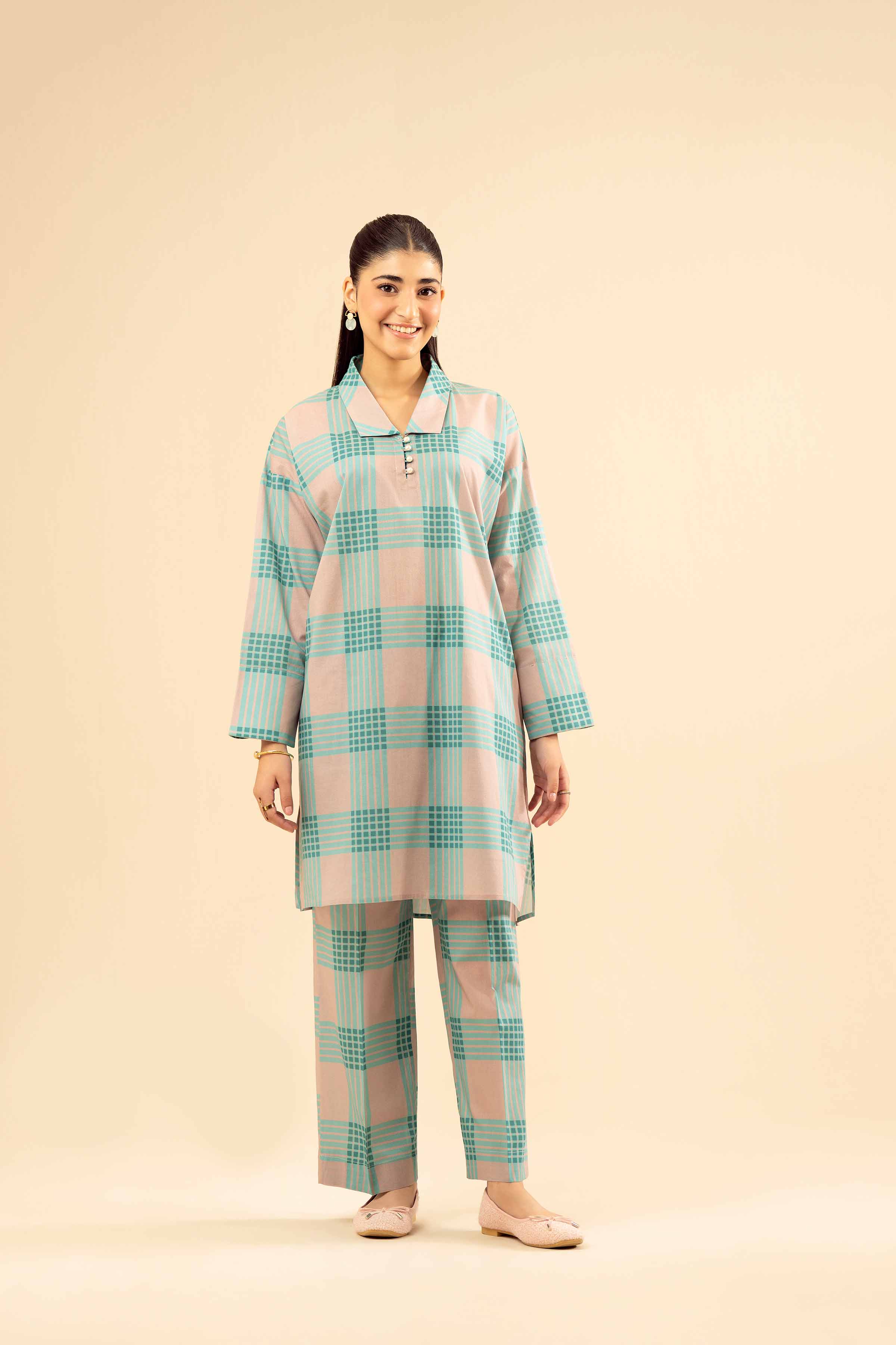 NishatUK - Ferozi Printed Cambric 2-piece ready to wear Dress