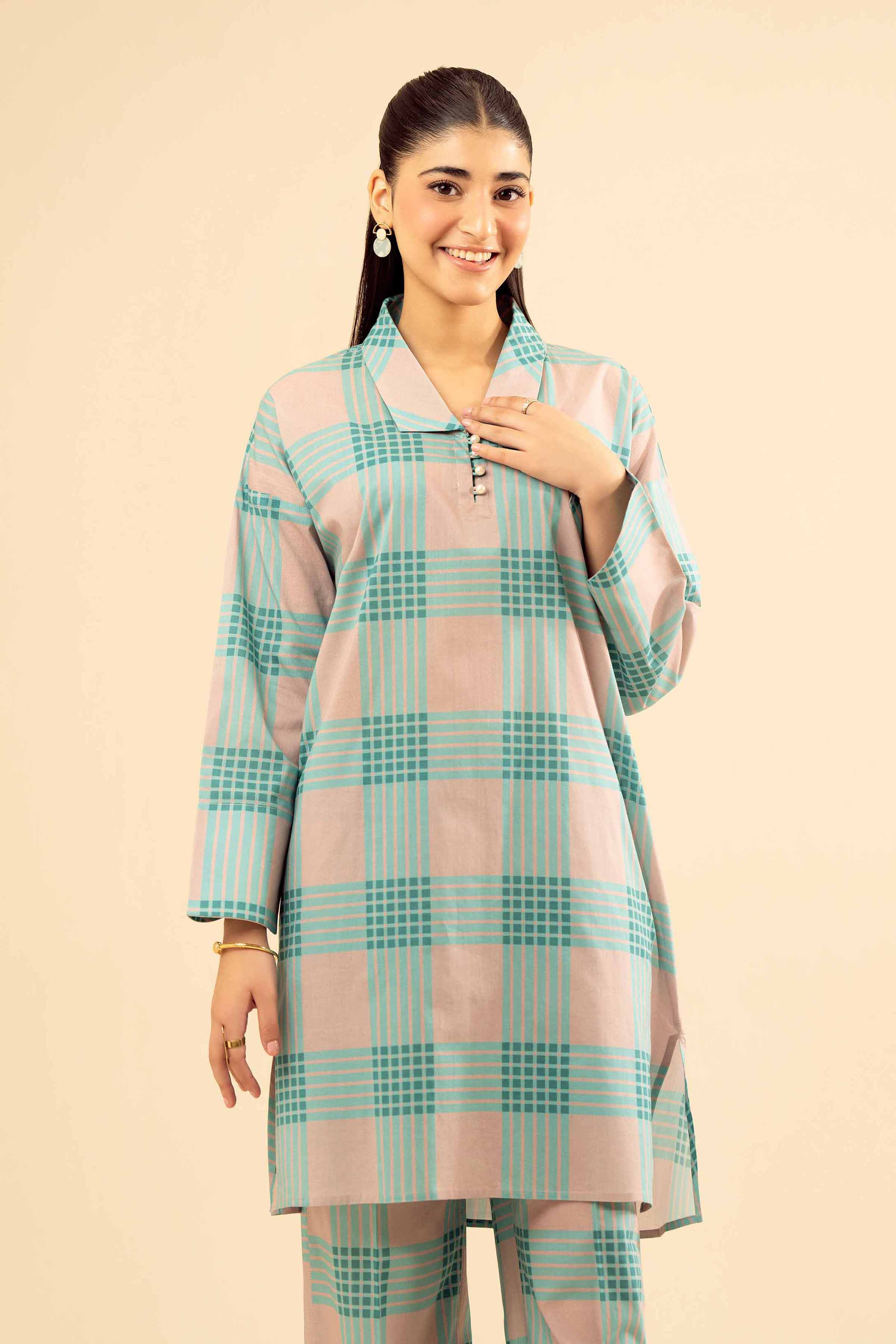 NishatUK - Ferozi Printed Cambric 2-piece ready to wear Dress