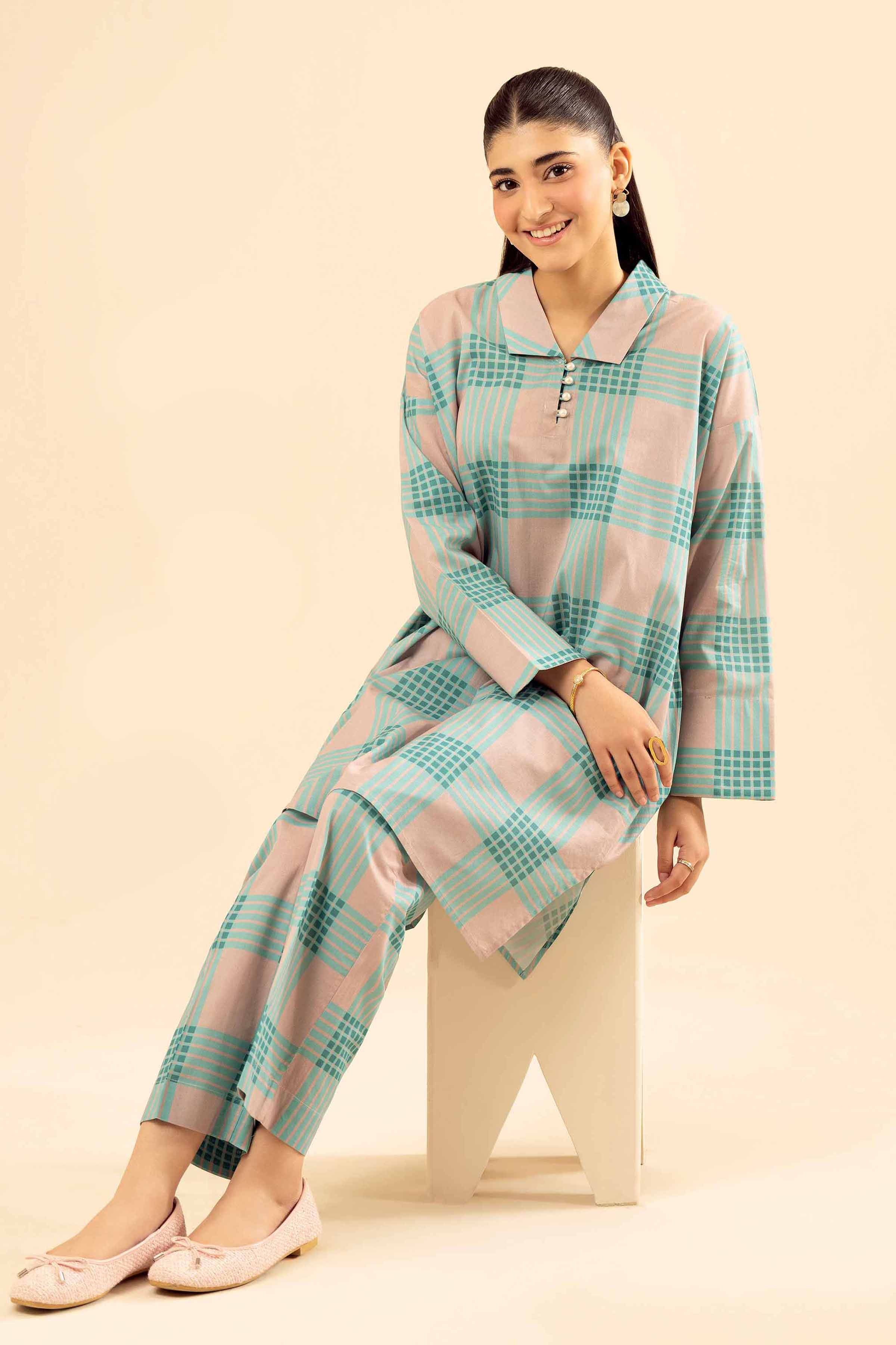 NishatUK - Ferozi Printed Cambric 2-piece ready to wear Dress