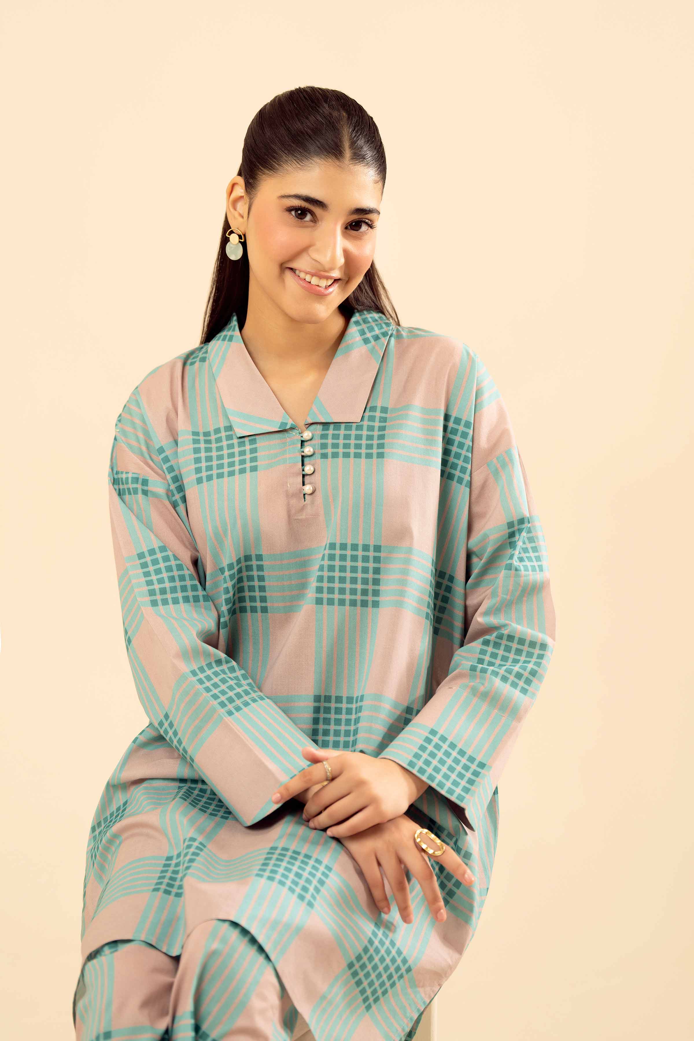 NishatUK - Ferozi Printed Cambric 2-piece ready to wear Dress