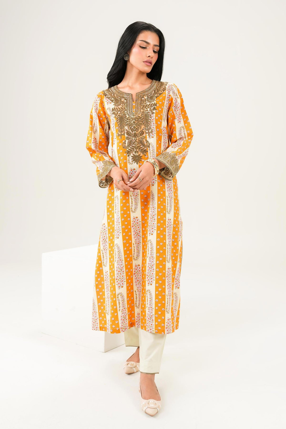 Nishat UK - Yellow Embroidered Tropical 2 Pieces ready to wear
