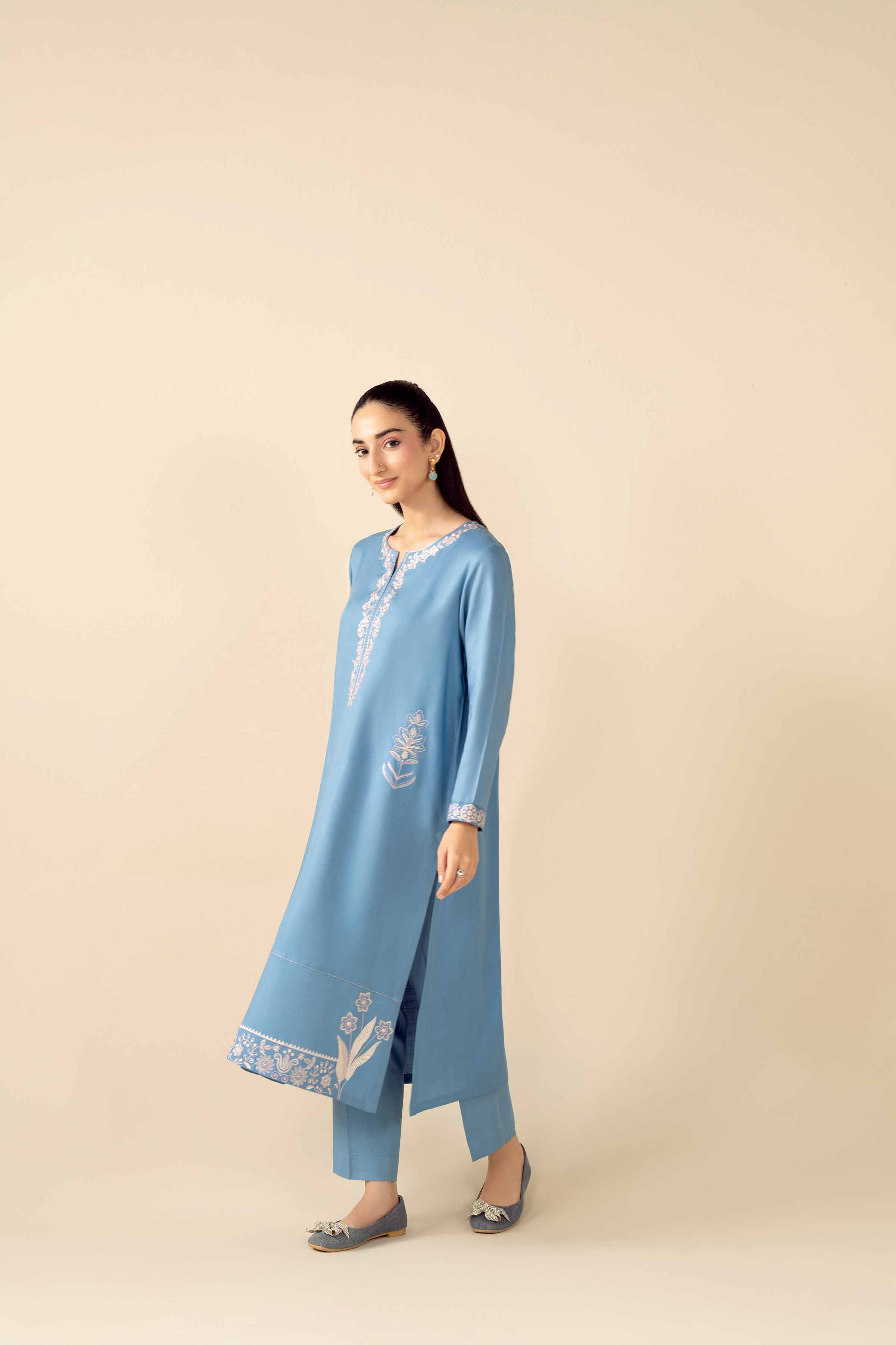 NishatUK - Blue Embroidered Marina 2-piece ready to wear Dress