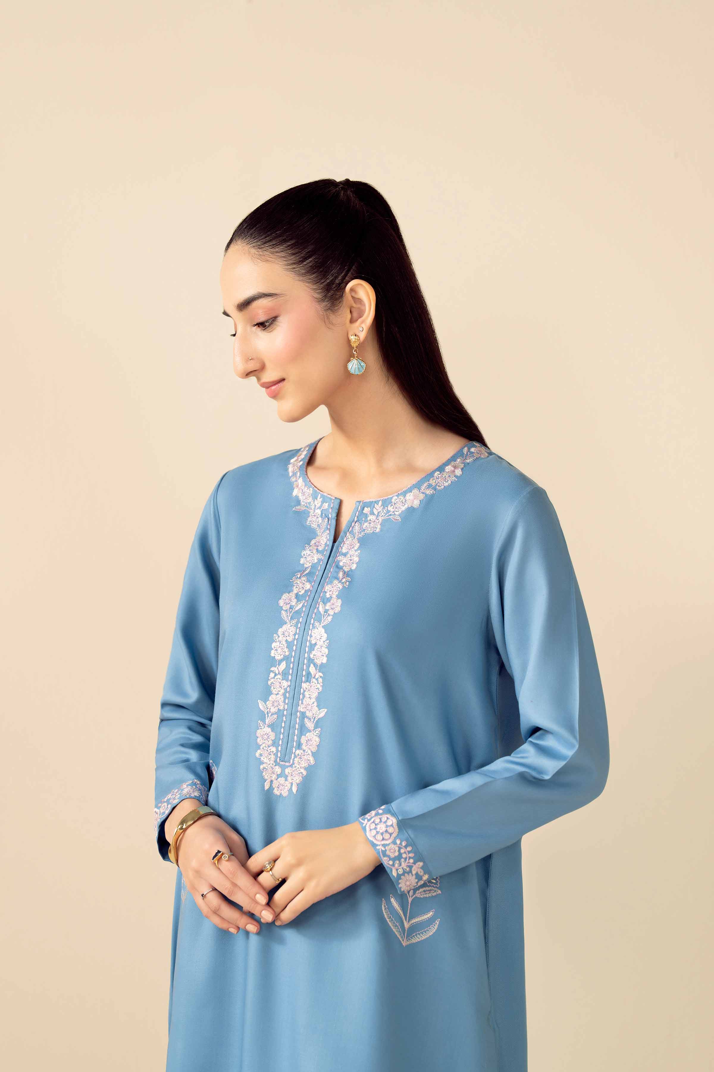 NishatUK - Blue Embroidered Marina 2-piece ready to wear Dress