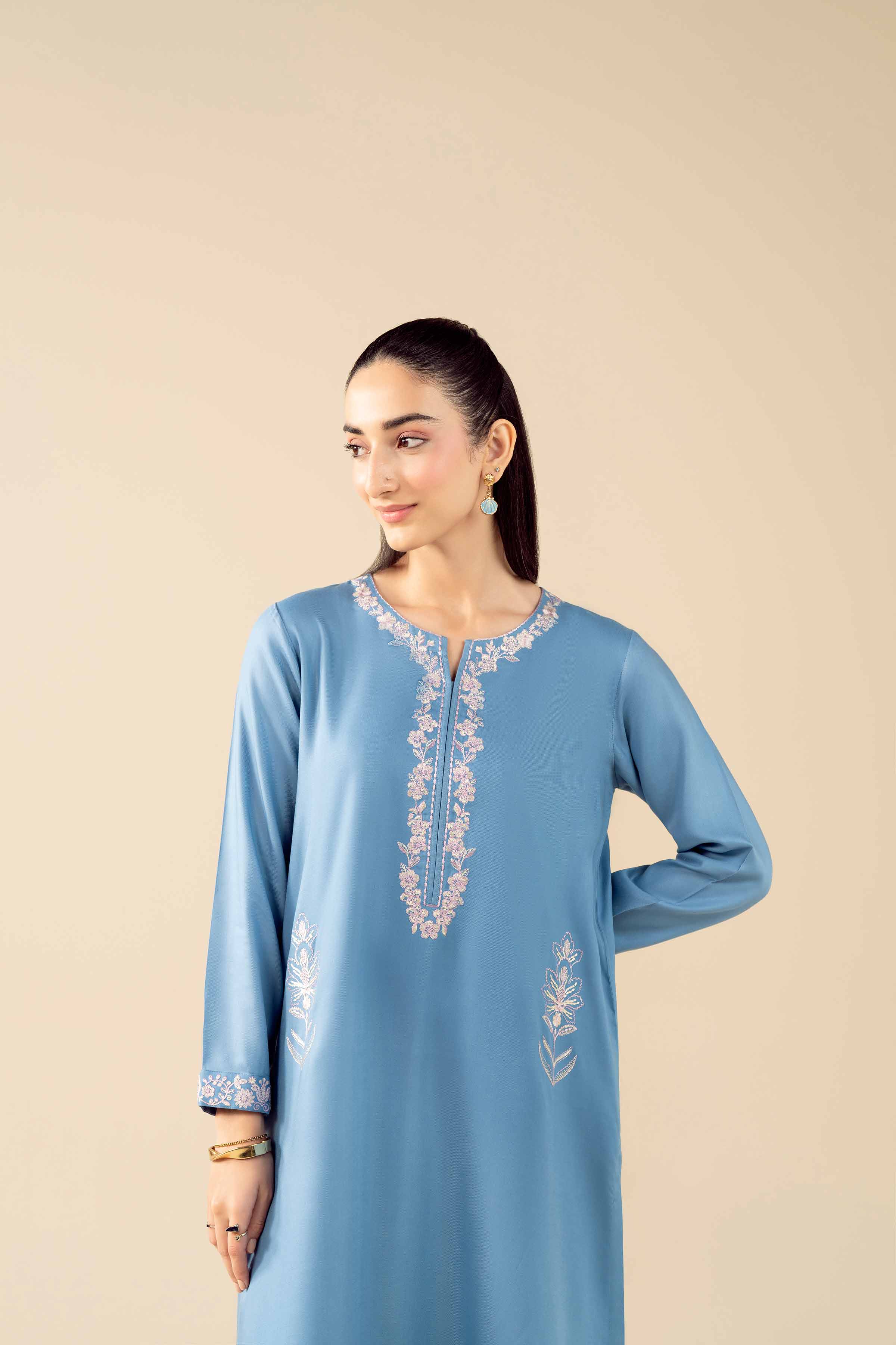 NishatUK - Blue Embroidered Marina 2-piece ready to wear Dress
