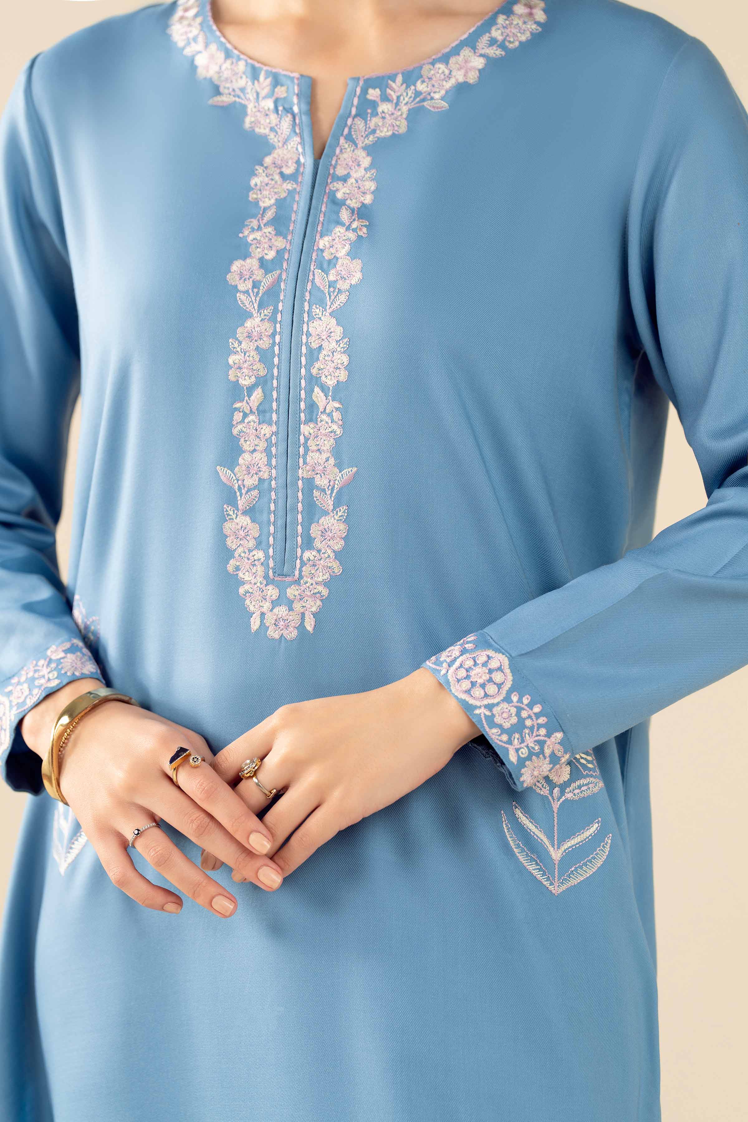 NishatUK - Blue Embroidered Marina 2-piece ready to wear Dress