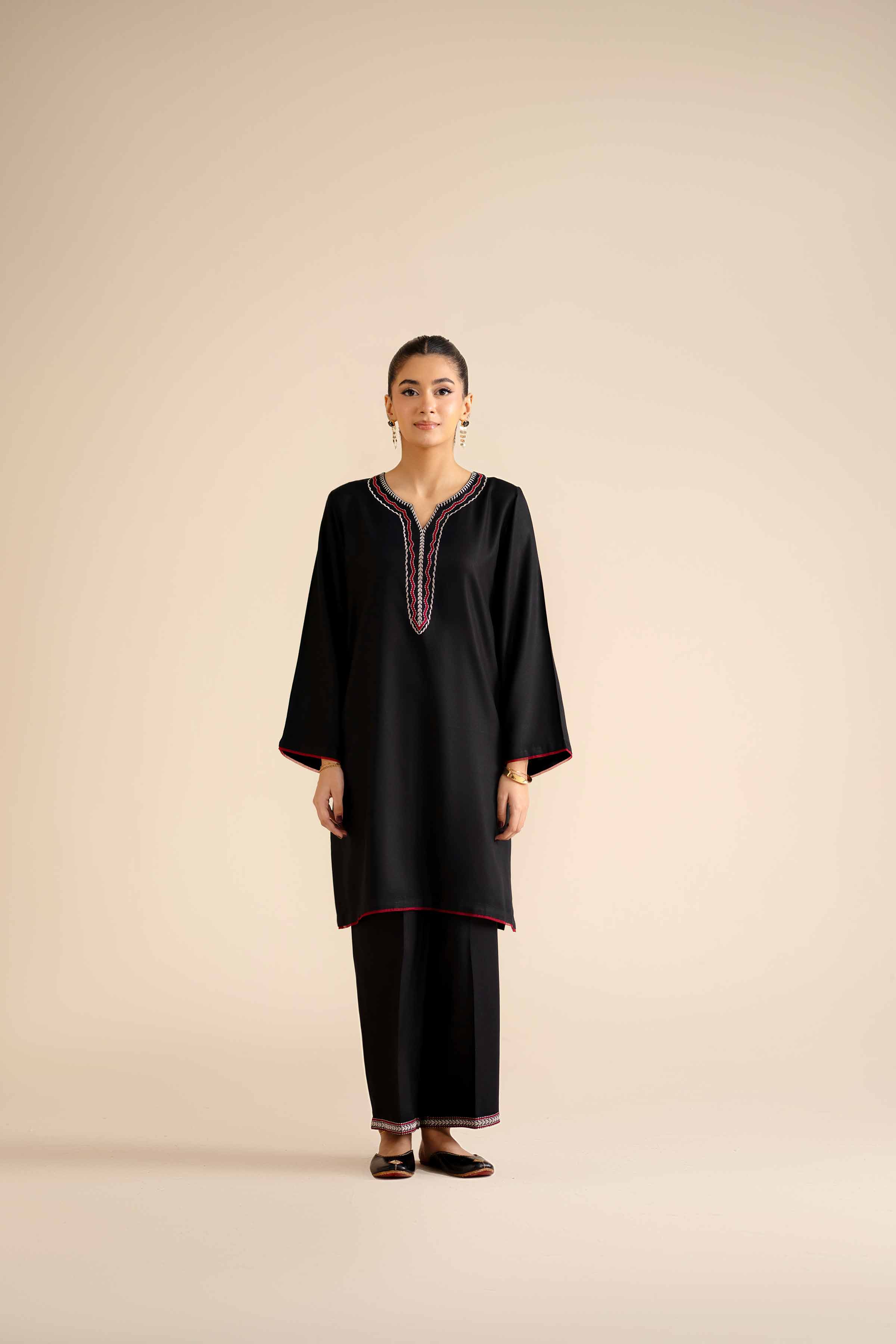 NishatUK - Black Embroidered Marina 2-piece ready to wear Dress