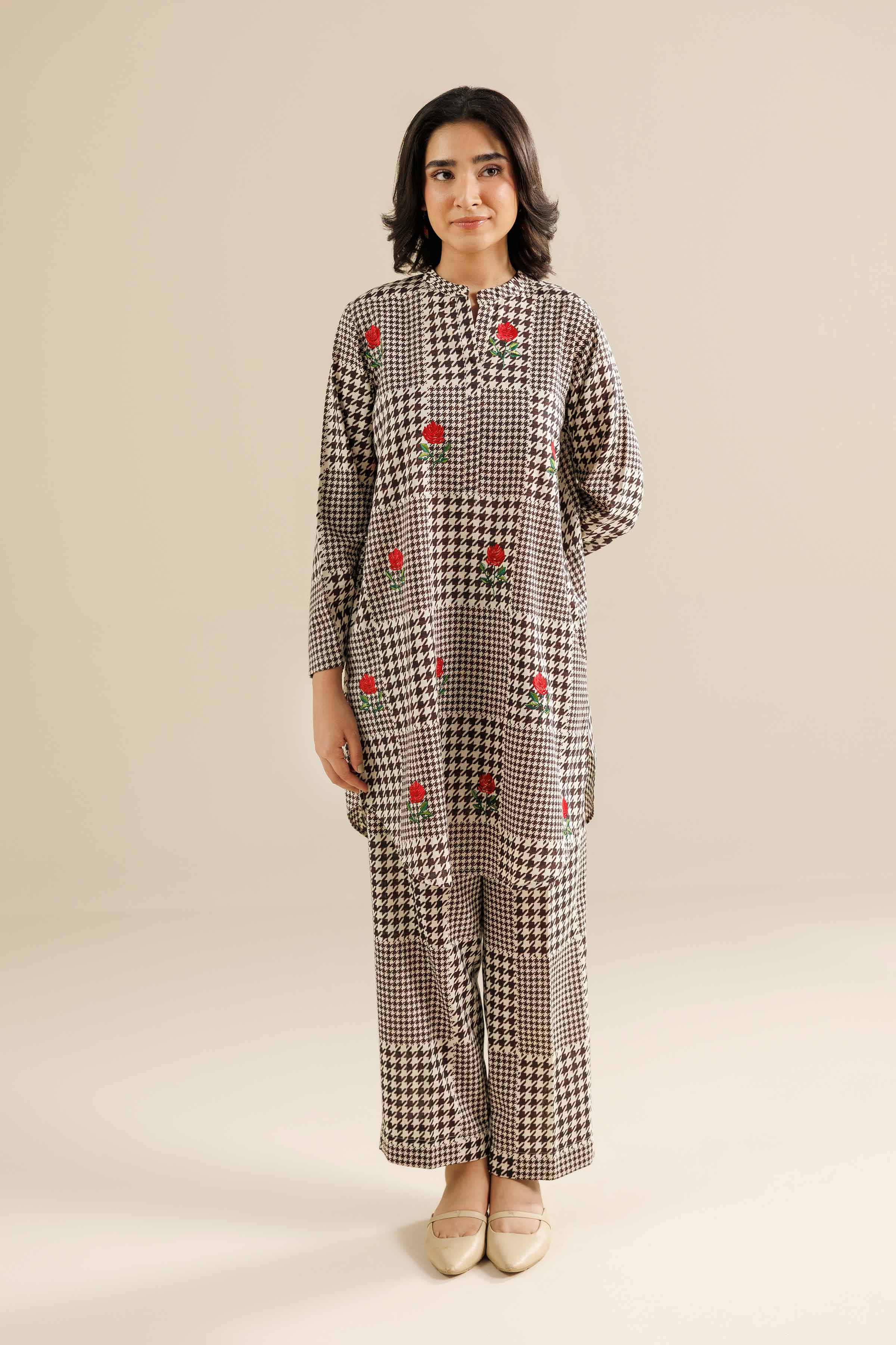 NishatUK - Black Embroidered Karandi 2-piece ready to wear Dress