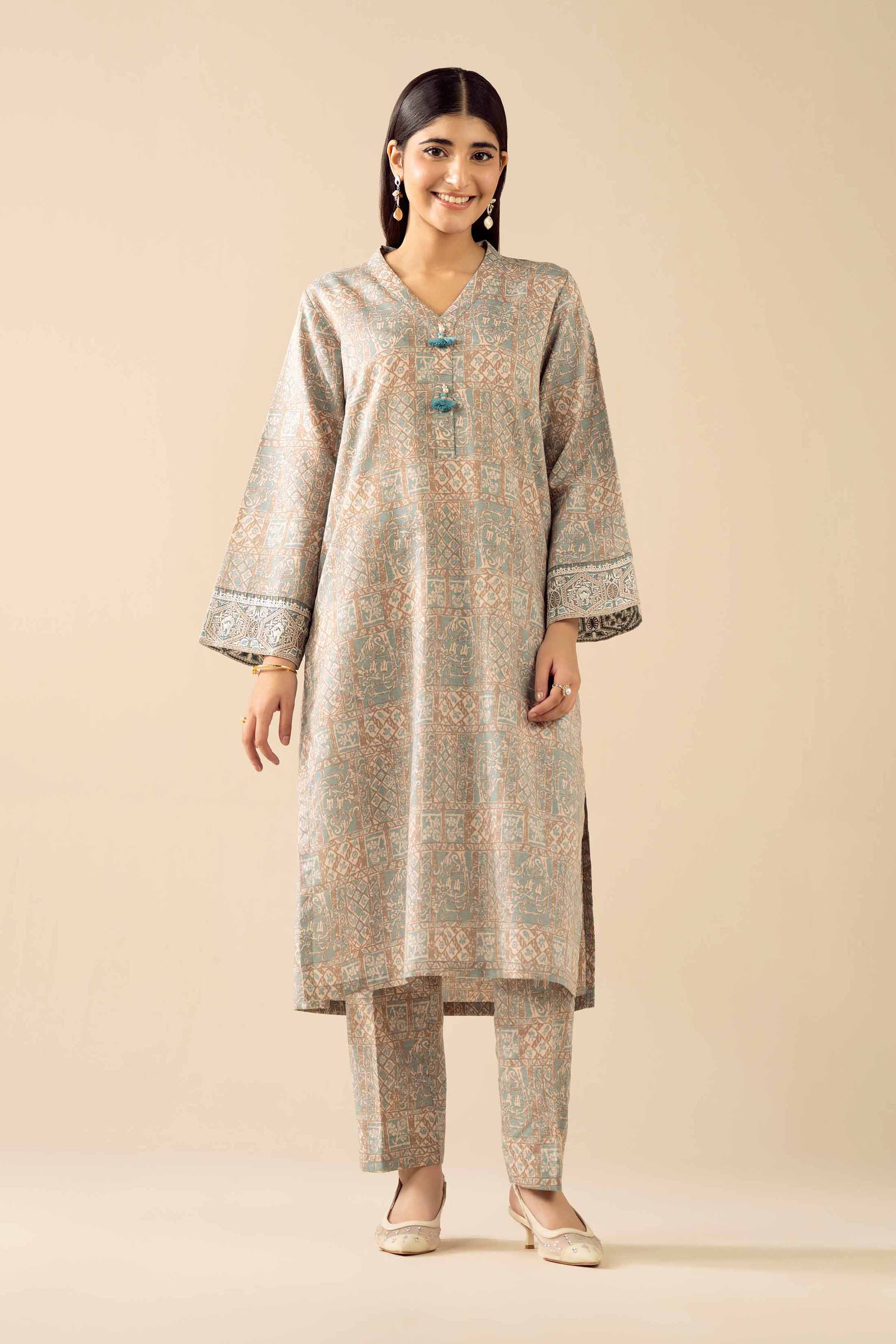 NishatUK - Multi Printed Karandi 2-piece ready to wear Dress