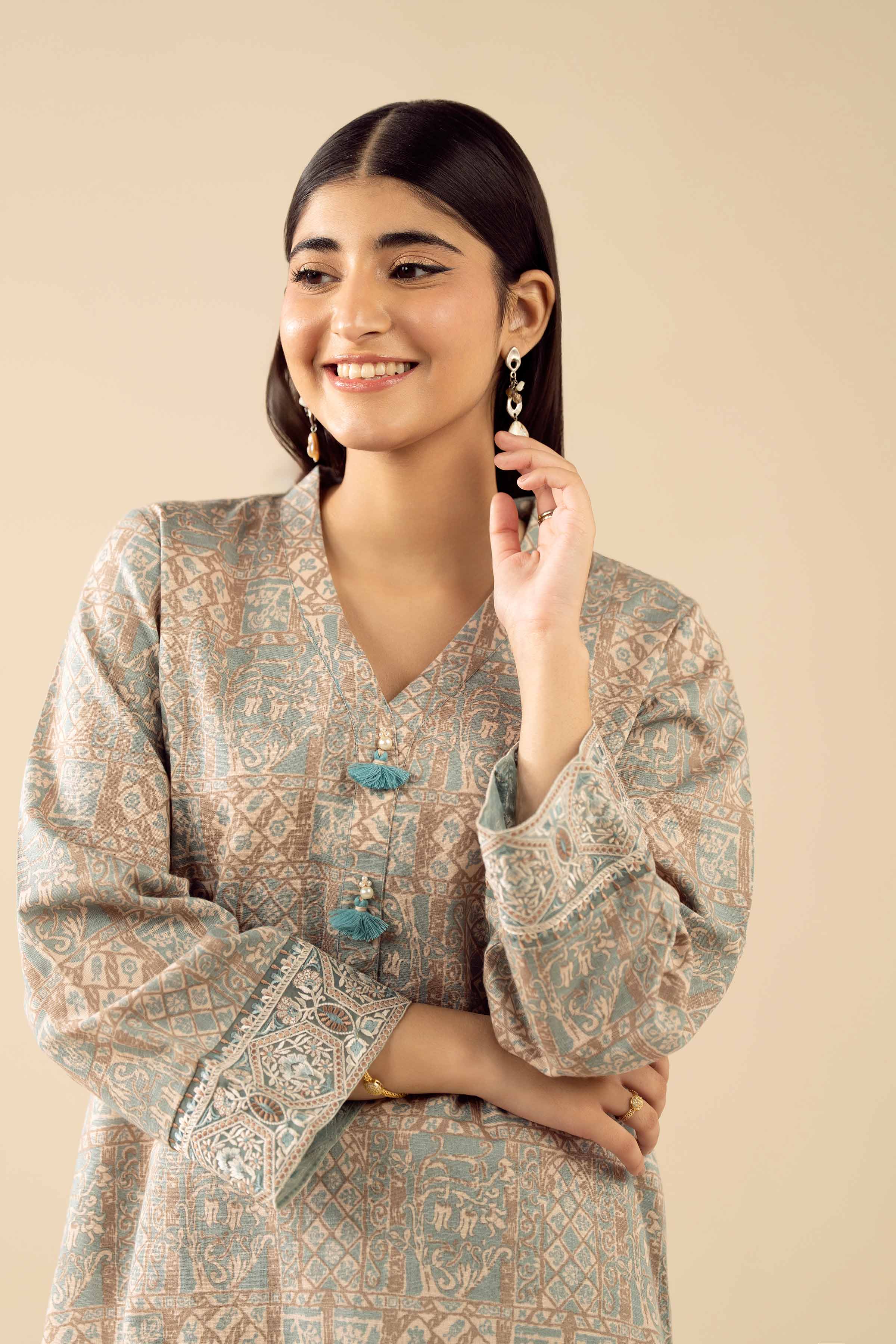 NishatUK - Multi Printed Karandi 2-piece ready to wear Dress