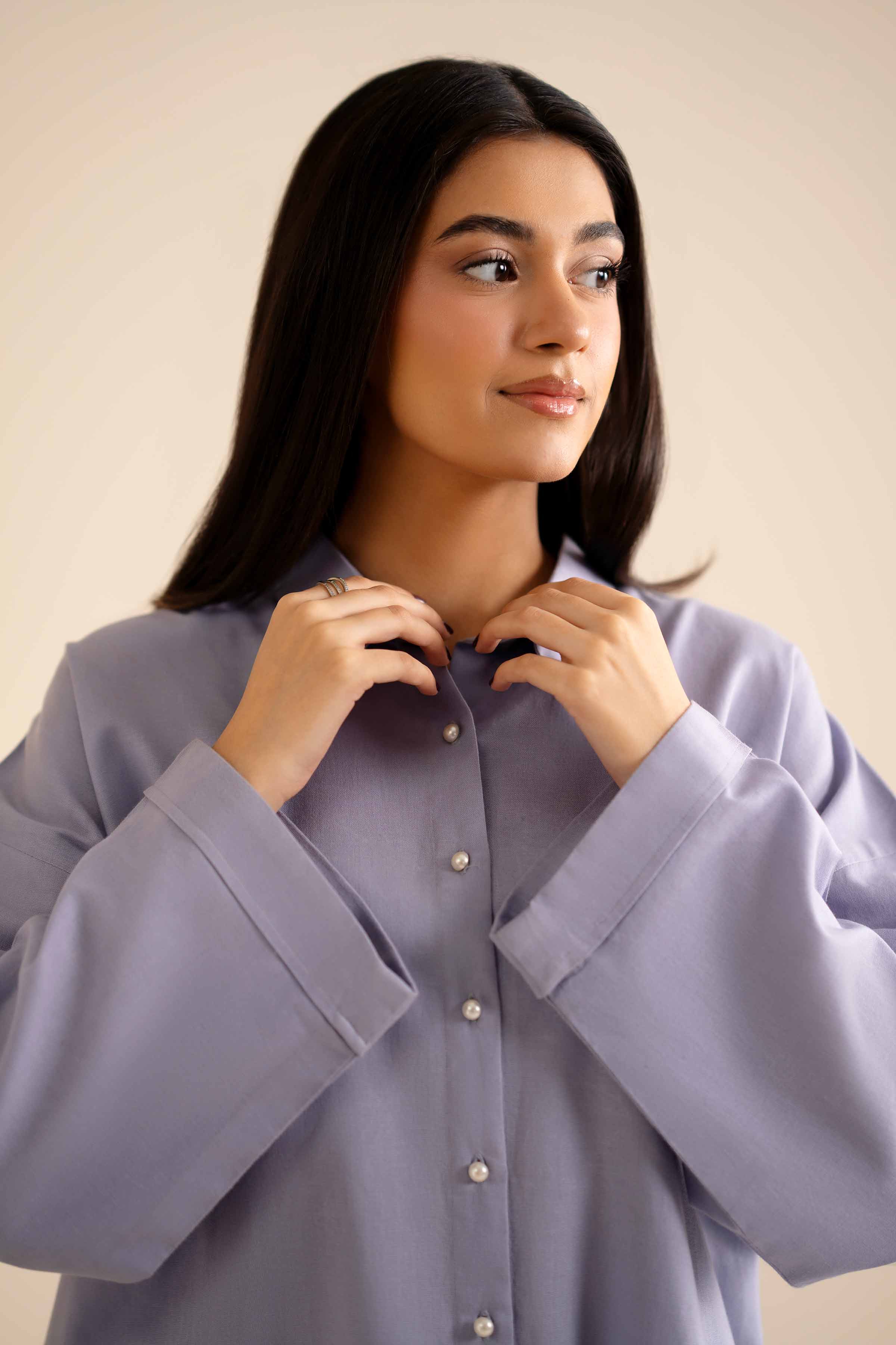 NishatUK - Purple Embroidered Cotton 2-piece ready to wear Dress