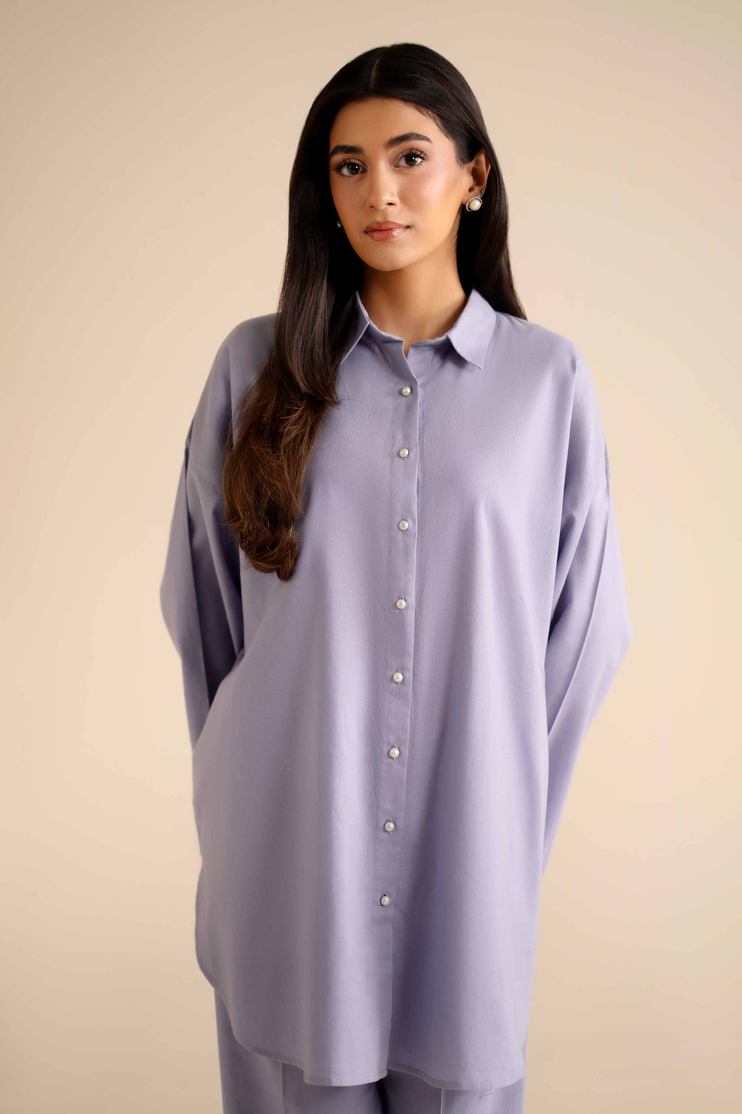 NishatUK - Purple Embroidered Cotton 2-piece ready to wear Dress