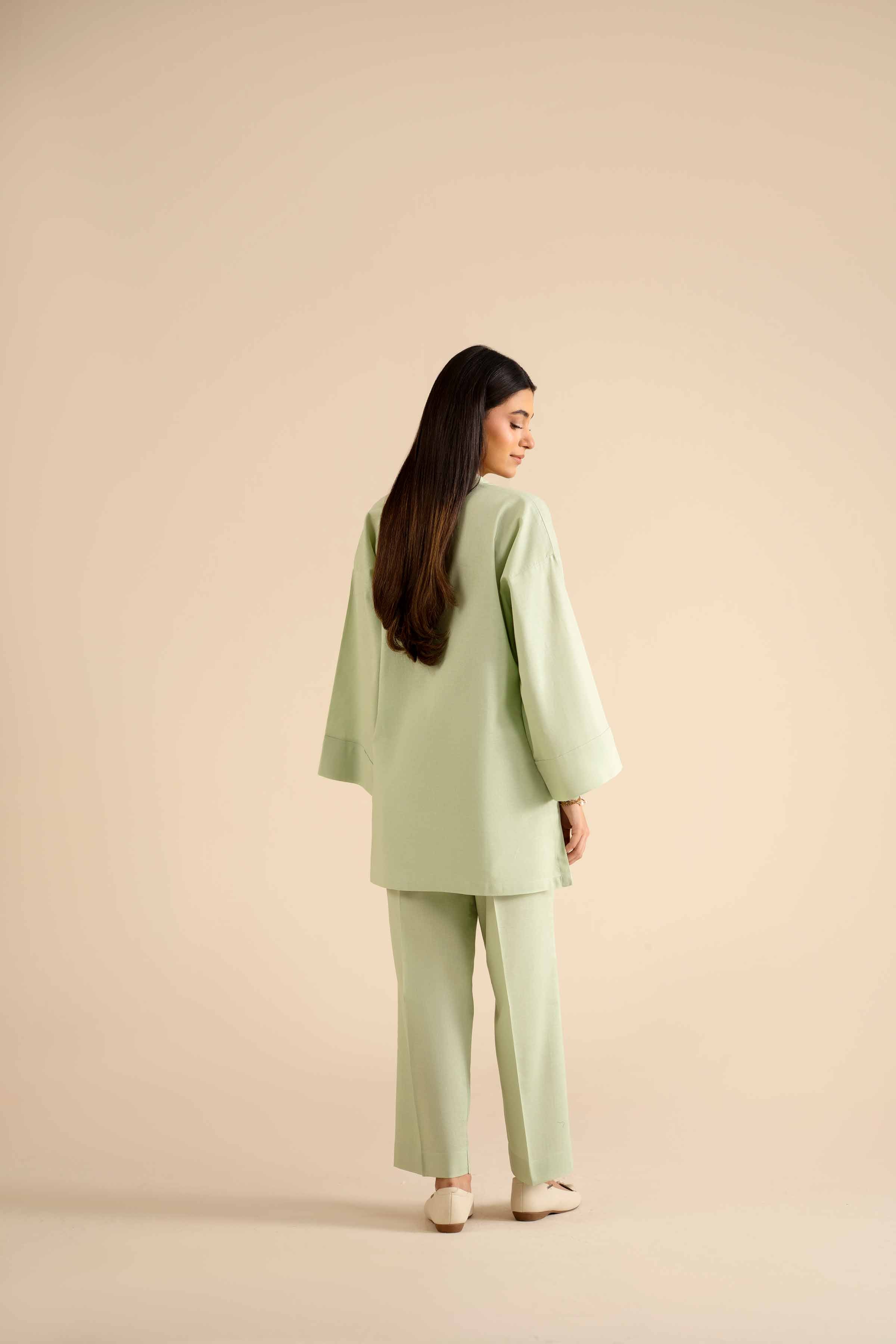 NishatUK - Green Embroidered Cotton 2-piece ready to wear Dress