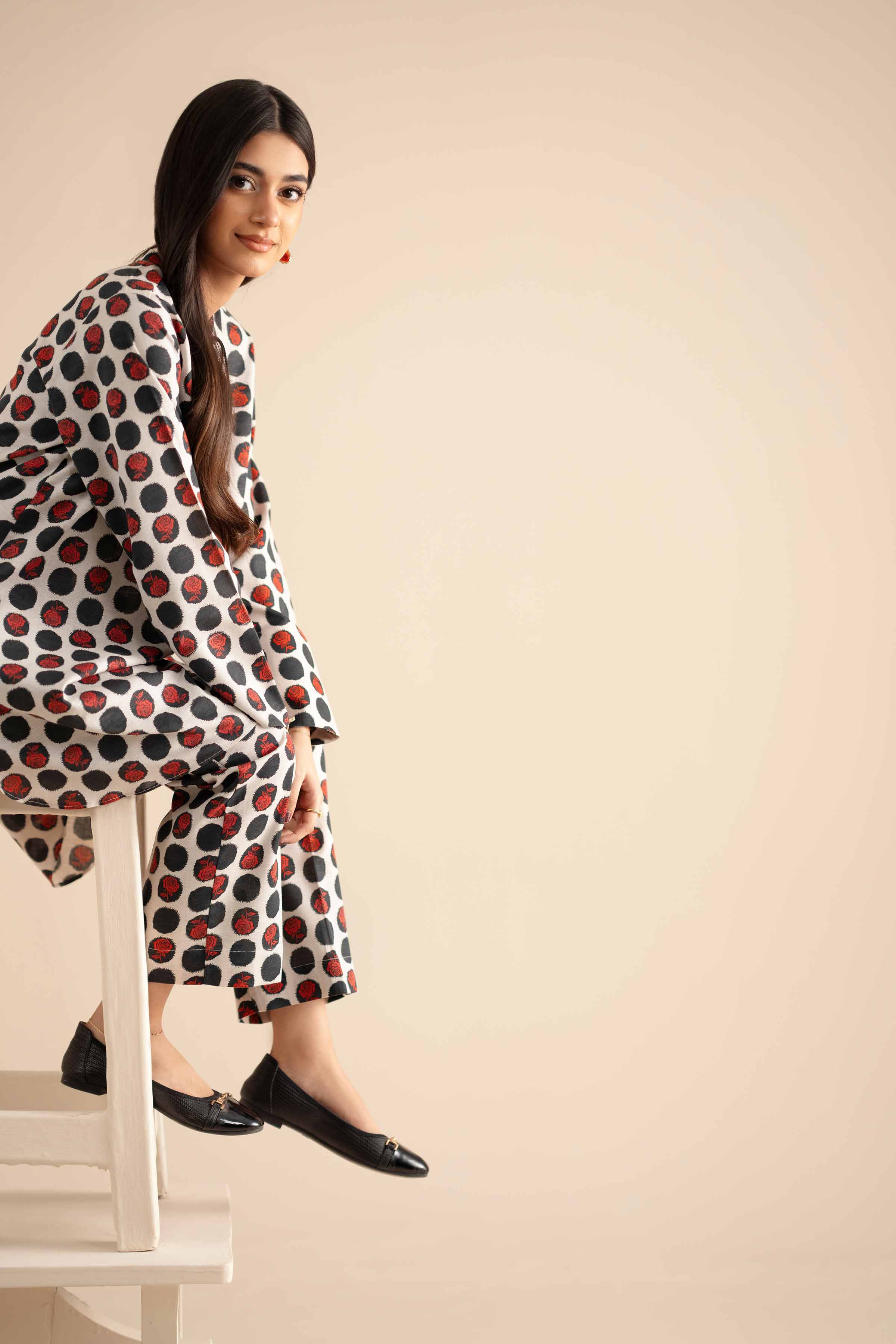 NishatUK - Off White Printed Karandi 2-piece ready to wear Dress
