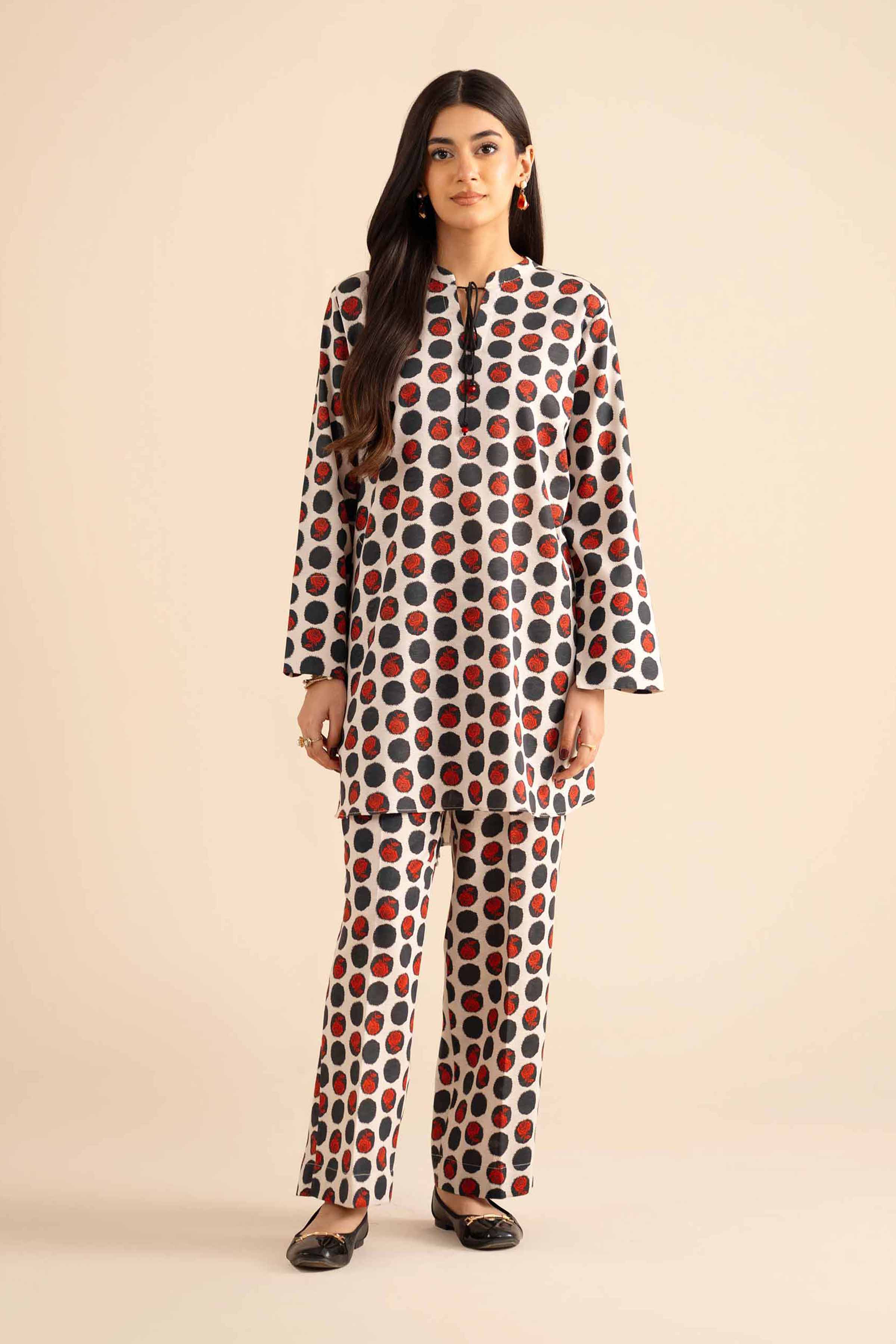 NishatUK - Off White Printed Karandi 2-piece ready to wear Dress