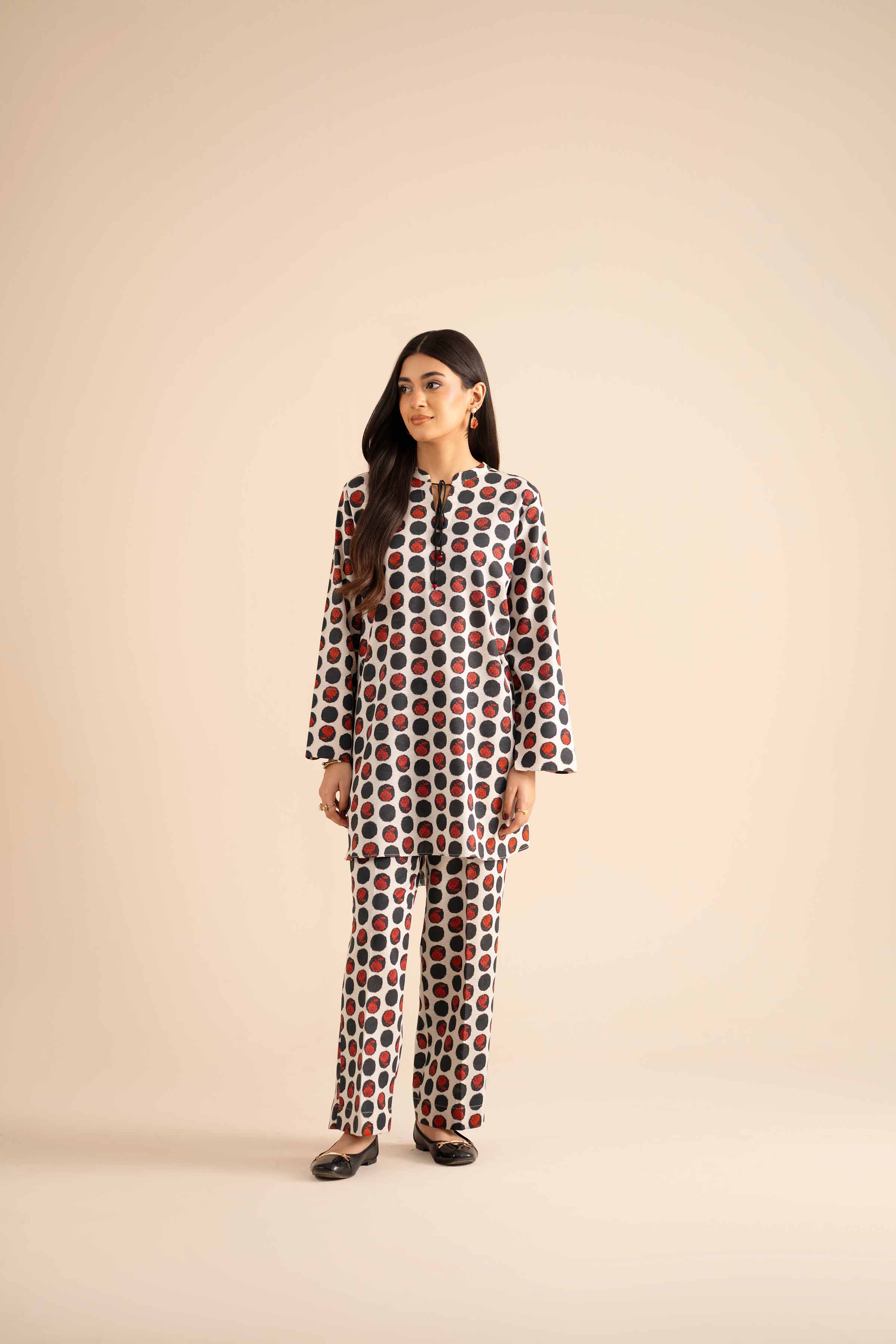 NishatUK - Off White Printed Karandi 2-piece ready to wear Dress