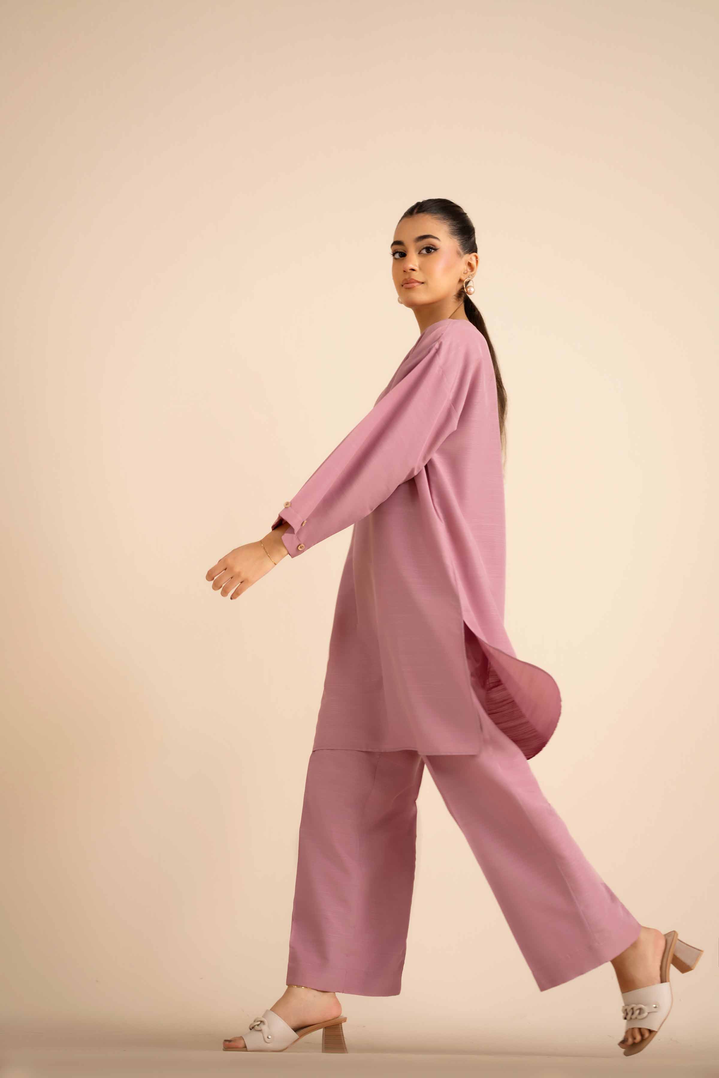 NishatUK - Pink Solids Silk 2-piece ready to wear Dress