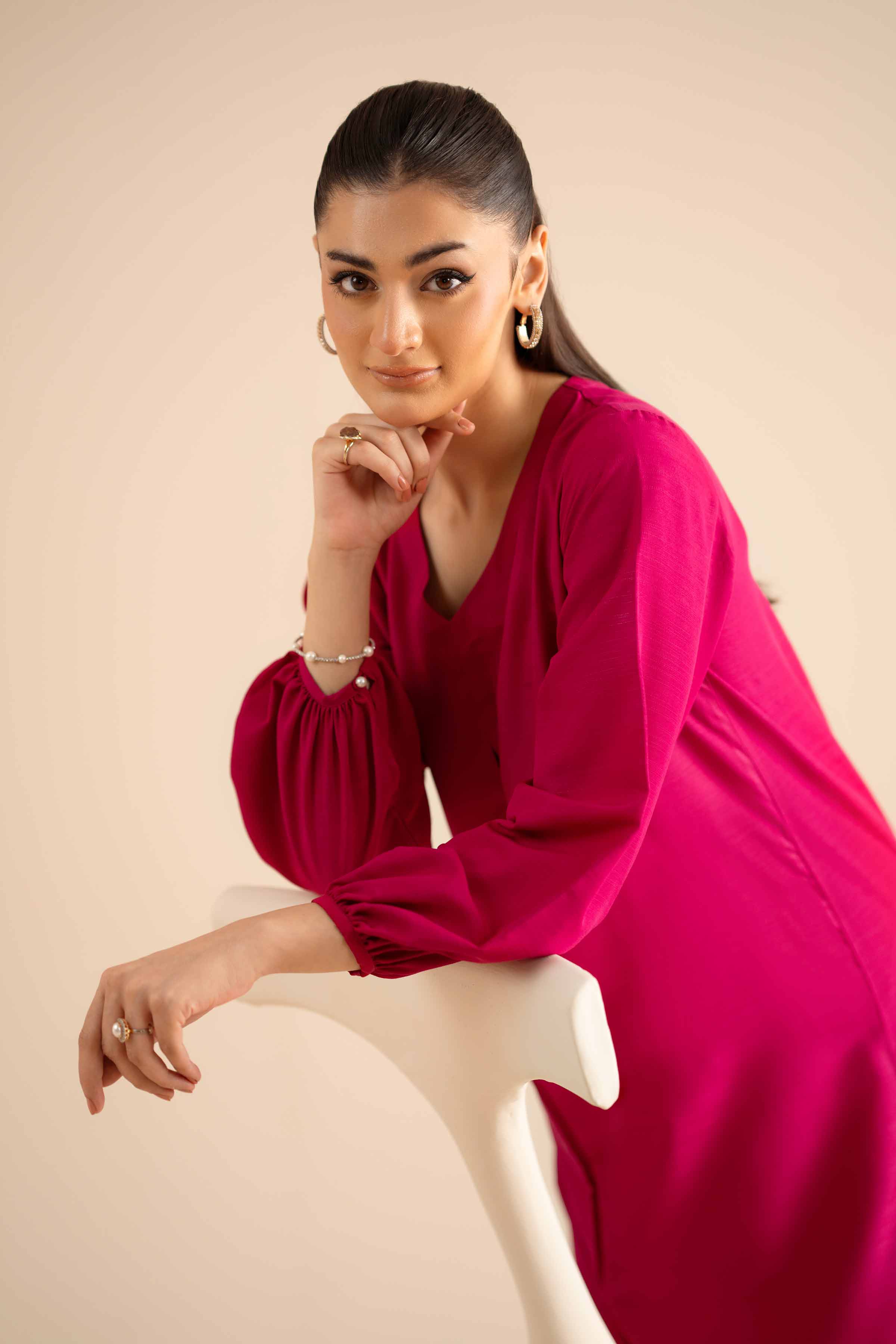 NishatUK - Pink Solids Silk 2-piece ready to wear Dress