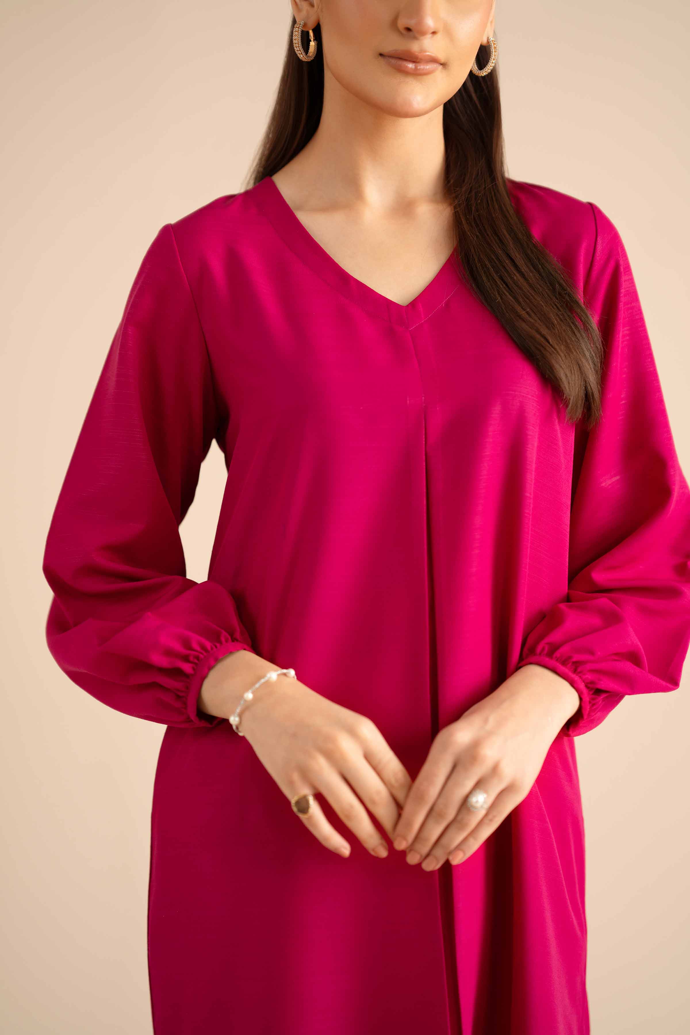 NishatUK - Pink Solids Silk 2-piece ready to wear Dress