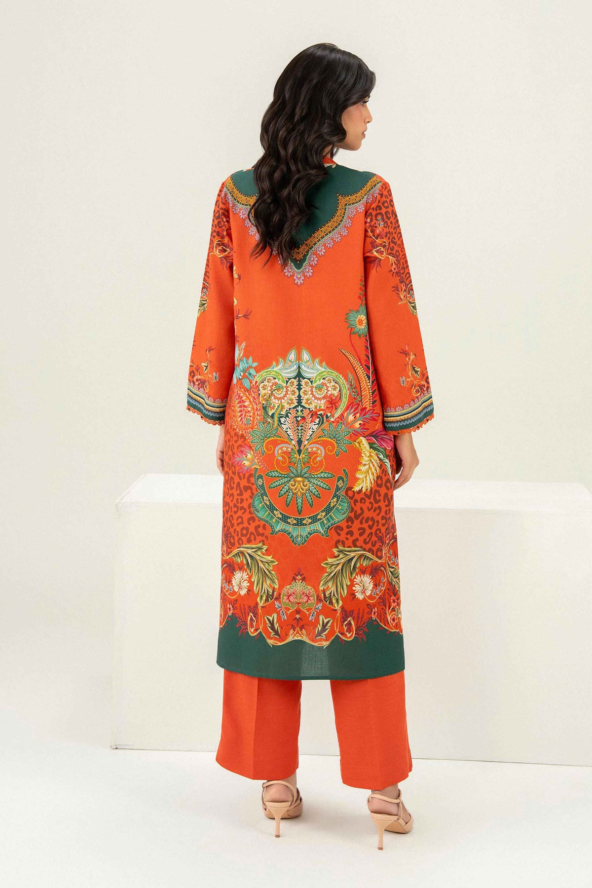 Nishat UK - Orange Printed Khaddar 2 Pieces ready to wear