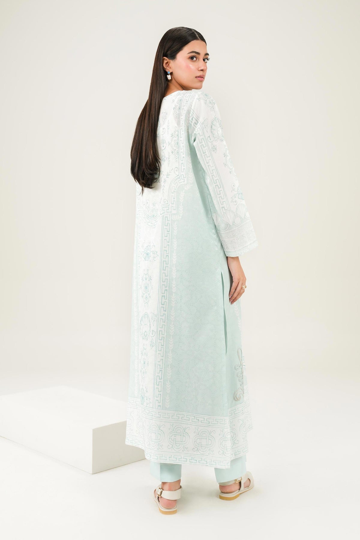 Nishat UK - Blue Embroidered Jacquard 2 Pieces ready to wear Dress