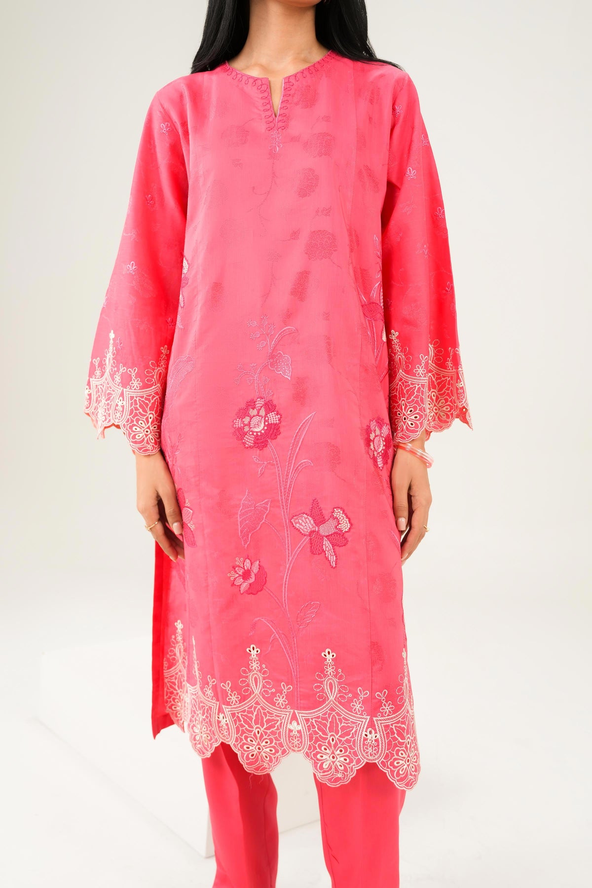 Nishat UK - Pink Embroidered Jacquard 2 Pieces ready to wear