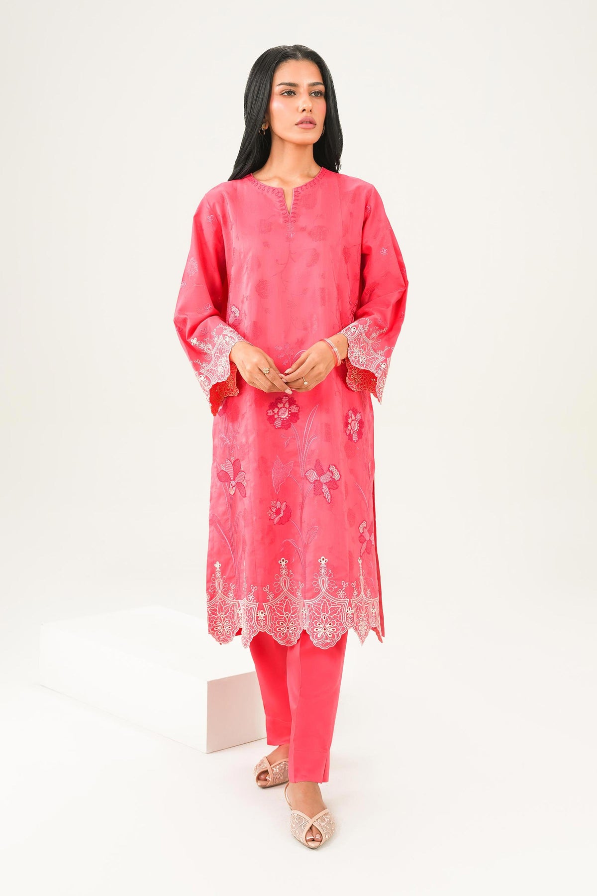 Nishat UK - Pink Embroidered Jacquard 2 Pieces ready to wear