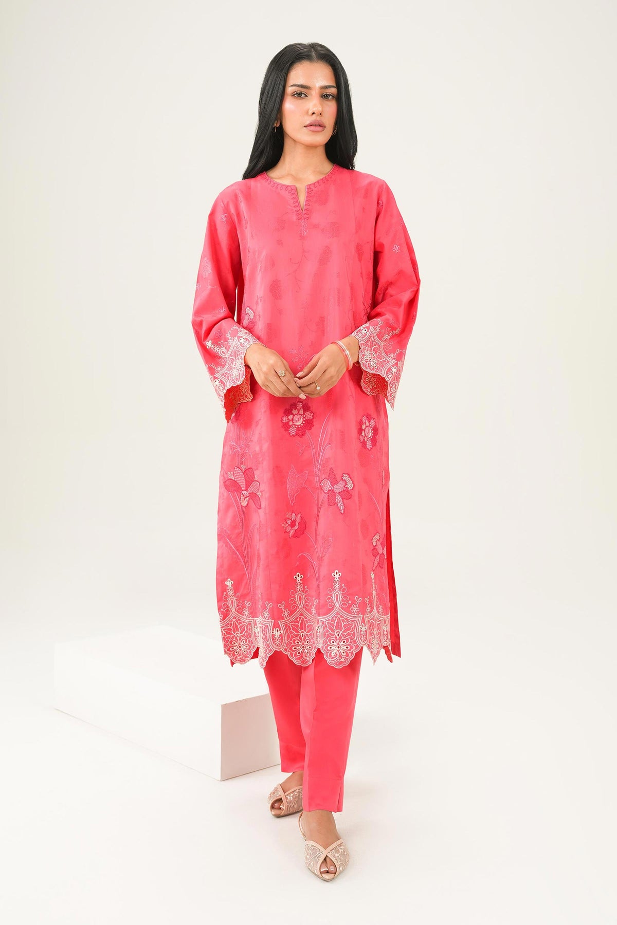 Nishat UK - Pink Embroidered Jacquard 2 Pieces ready to wear