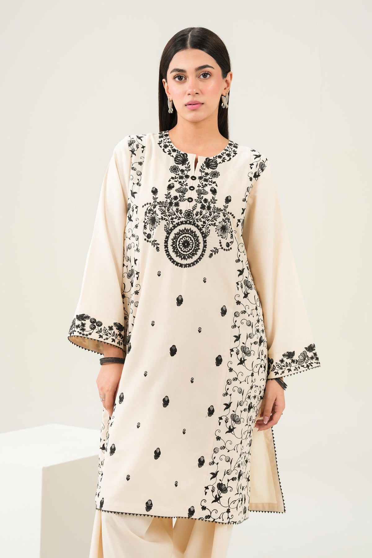 Nishat UK - Beige Embroidered Viscose 2 Pieces ready to wear